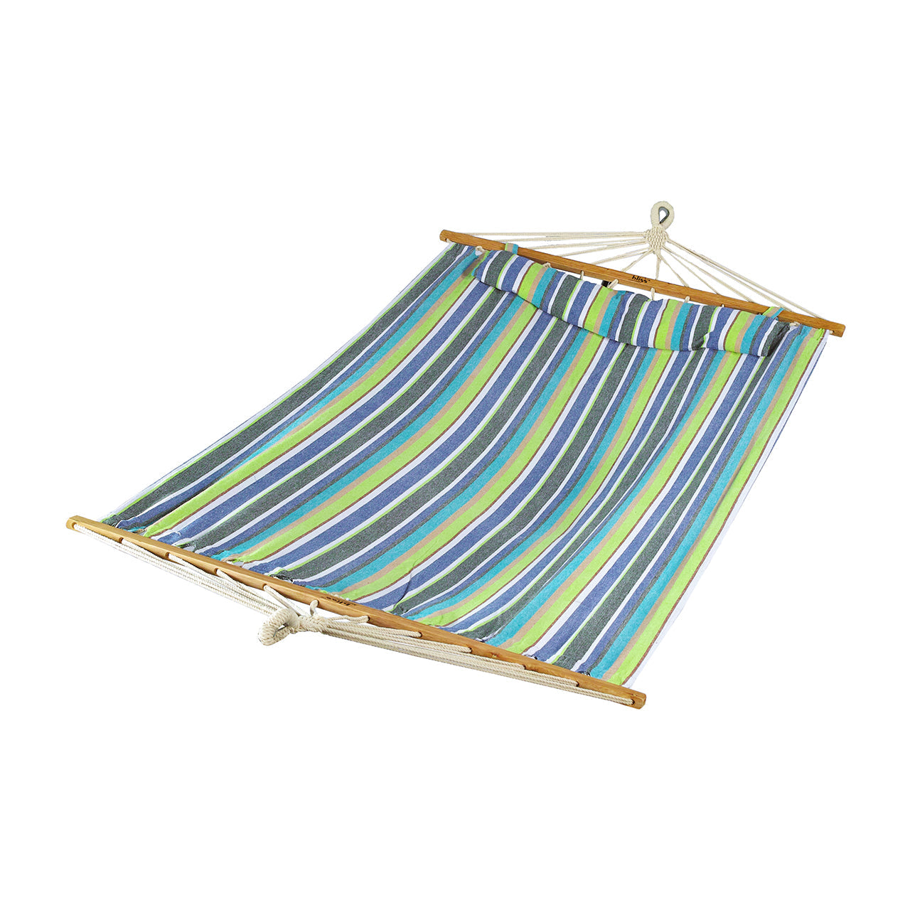 Bliss Hammocks BH 404G Caribbean Hammock with Pillow & Hanging Hardware - 48 Inch Wide, 265 LB Weight Capacity (Candy Stripe) - Perfect for Backyard, Beach, Camping & Outdoor Relaxation