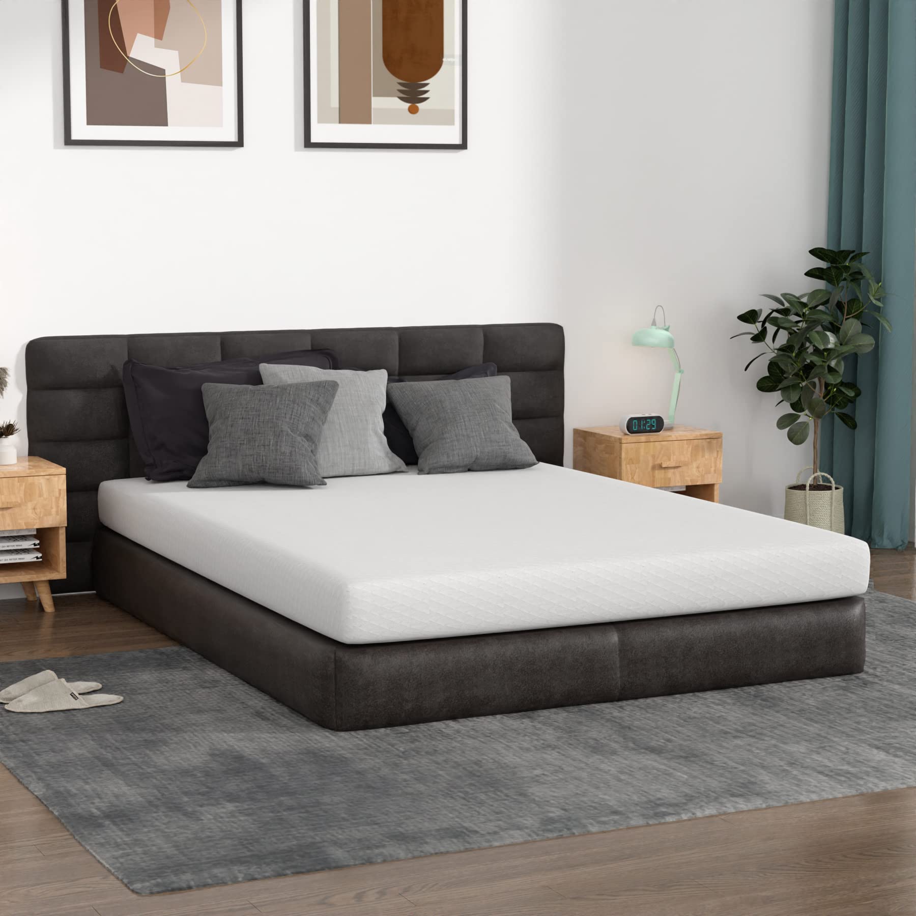 **FDW 5 Inch Gel Memory Foam Mattress - Medium-Firm Support for Pressure Relief & Cooler Sleep - CertiPUR-US Certified - King Size - Perfect for Kids & Adults - Ideal for Guest Beds, Dorms & RVs**