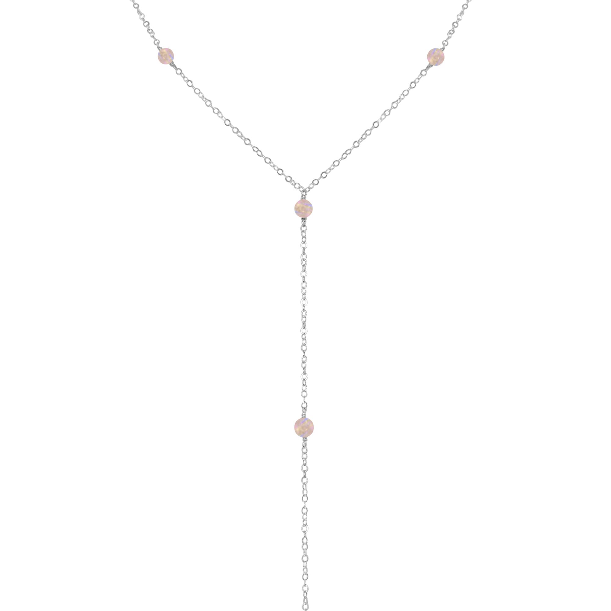 Luna Tide Rainbow Moonstone Dainty Y Necklace in Sterling Silver - Elegant Layering Jewelry for Women, Perfect for Everyday Wear & Special Occasions