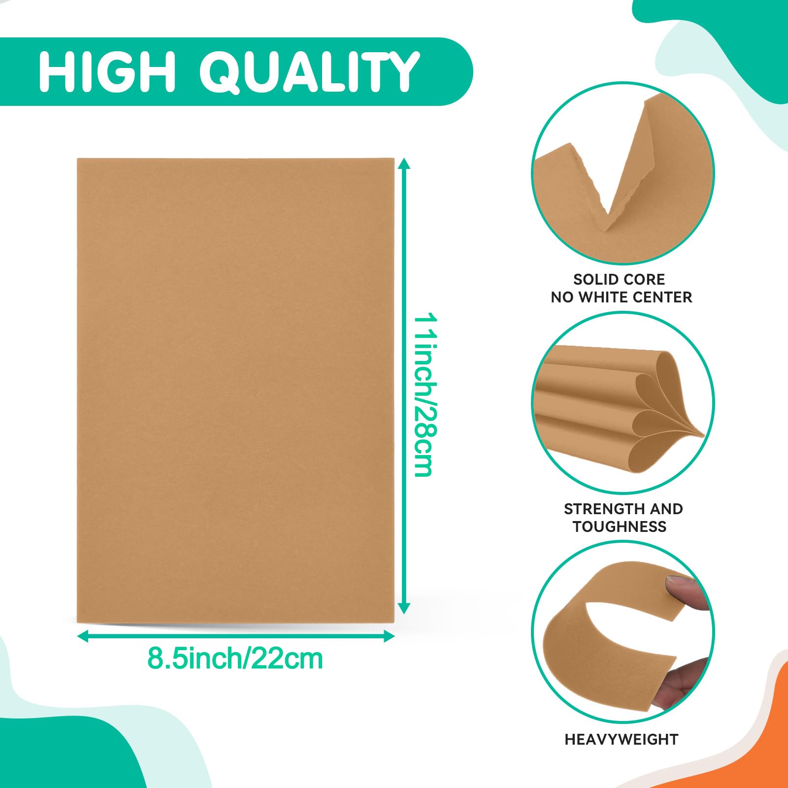 30 Sheets Brown Kraft Cardstock 8.5 x 11 Inch | Thick Heavyweight Smooth Card Stock Paper for Printing, Invitations, Scrapbooking, DIY Cards, Art & Crafts | Perfect for Wedding Invites, Greeting Cards, School Projects & Home Decor