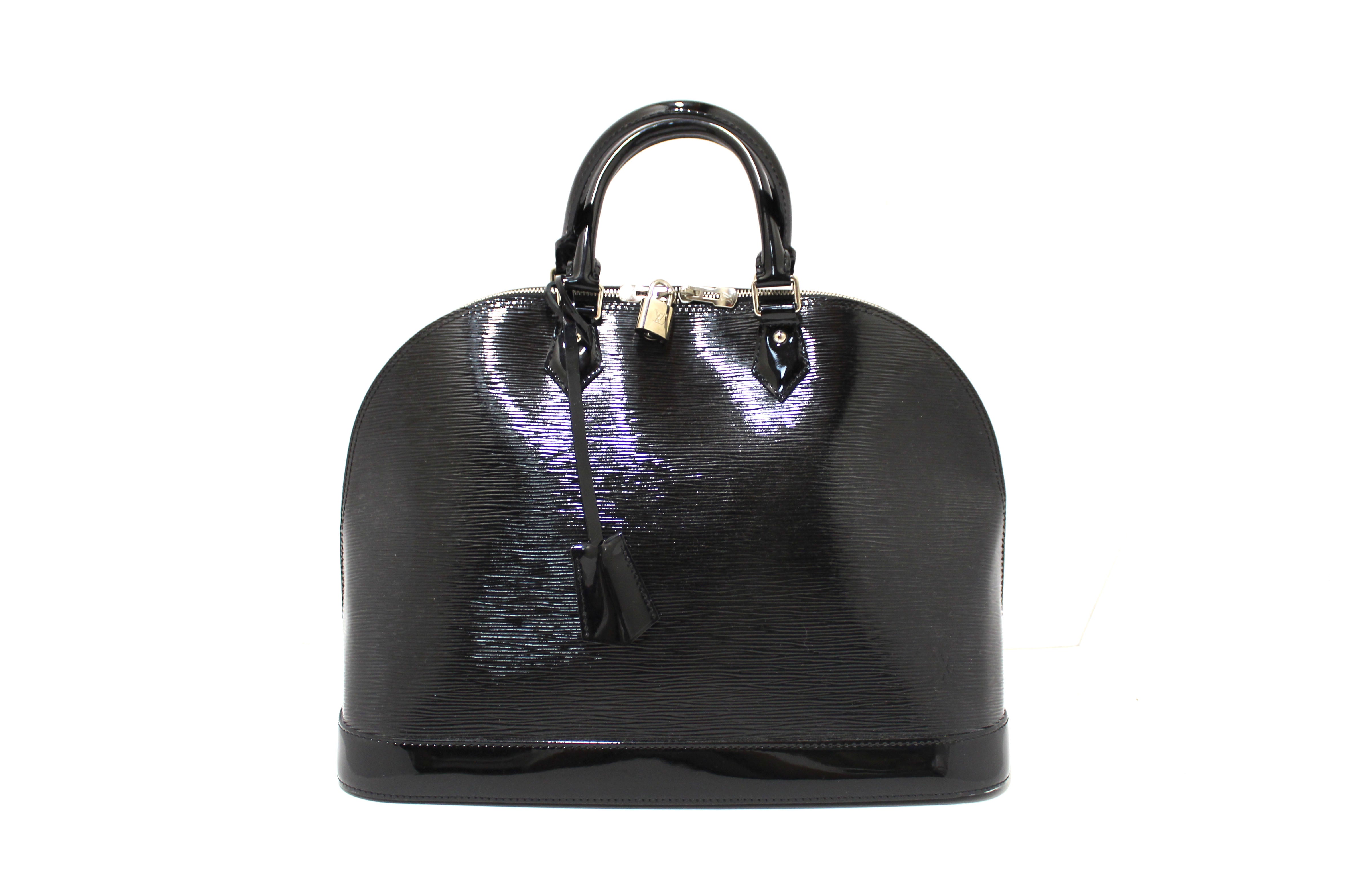 Authentic Louis Vuitton Black Epi Leather Alma GM Handbag for Women - Luxury Designer Tote for Work, Travel & Special Occasions