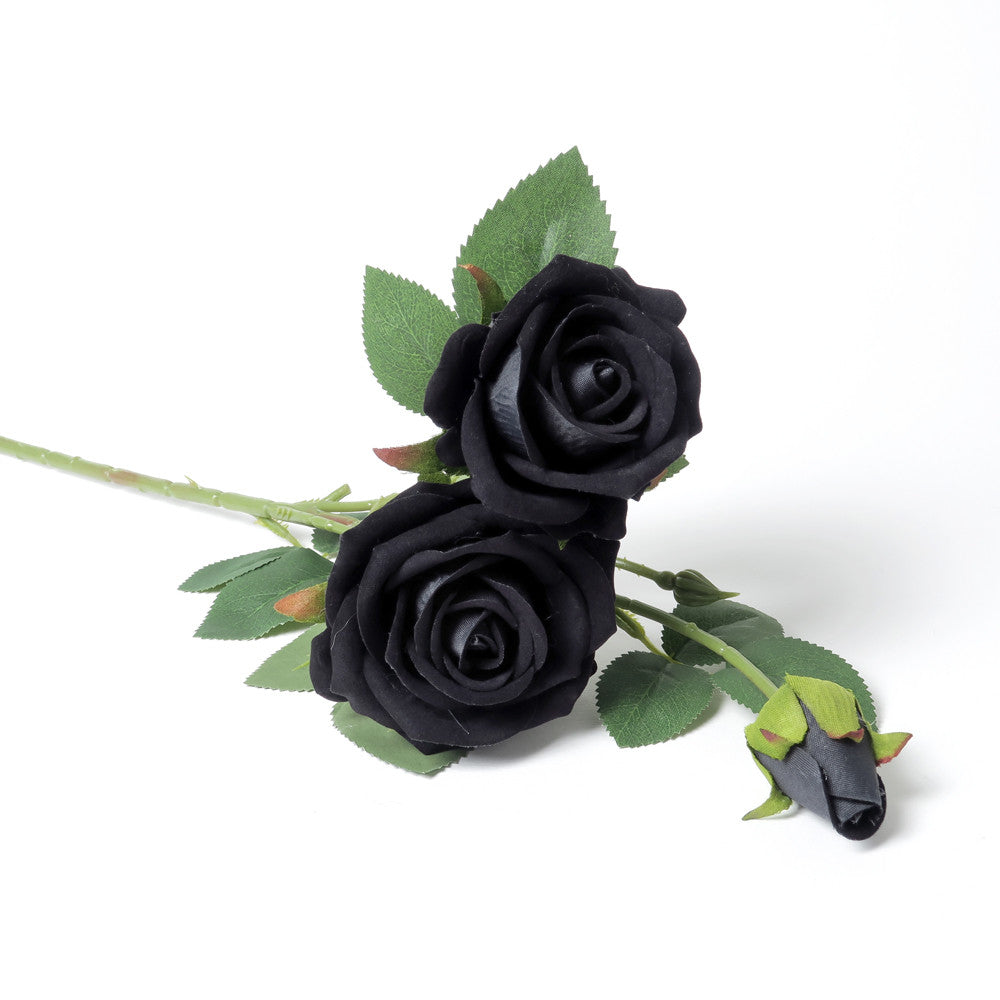 Black Rose Bouquet - Elegant Artificial Silk Flowers for Home Decor, Wedding Centerpieces & Romantic Gifts