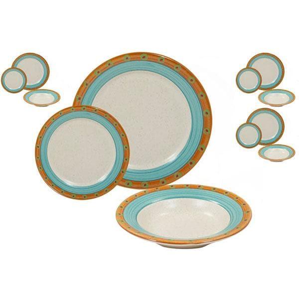 Hand Painted Sedona Sky Dinnerware Set - Elegant Ceramic Plates & Bowls for Fine Dining, Entertaining & Home Decor