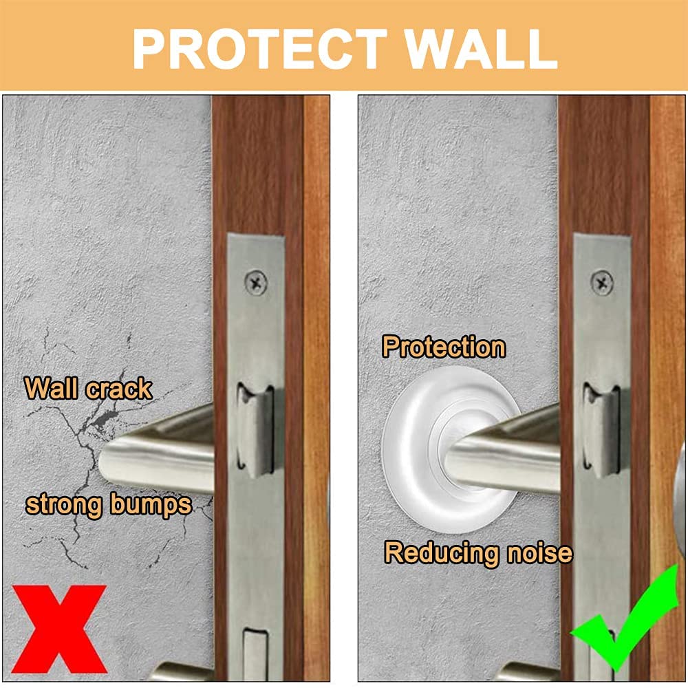 Aston Andia Adhesive Door Stoppers - Reusable Wall Protector Bumper with Shock Absorption for Home & Office (Prevents Door Damage, Protects Walls & Furniture)