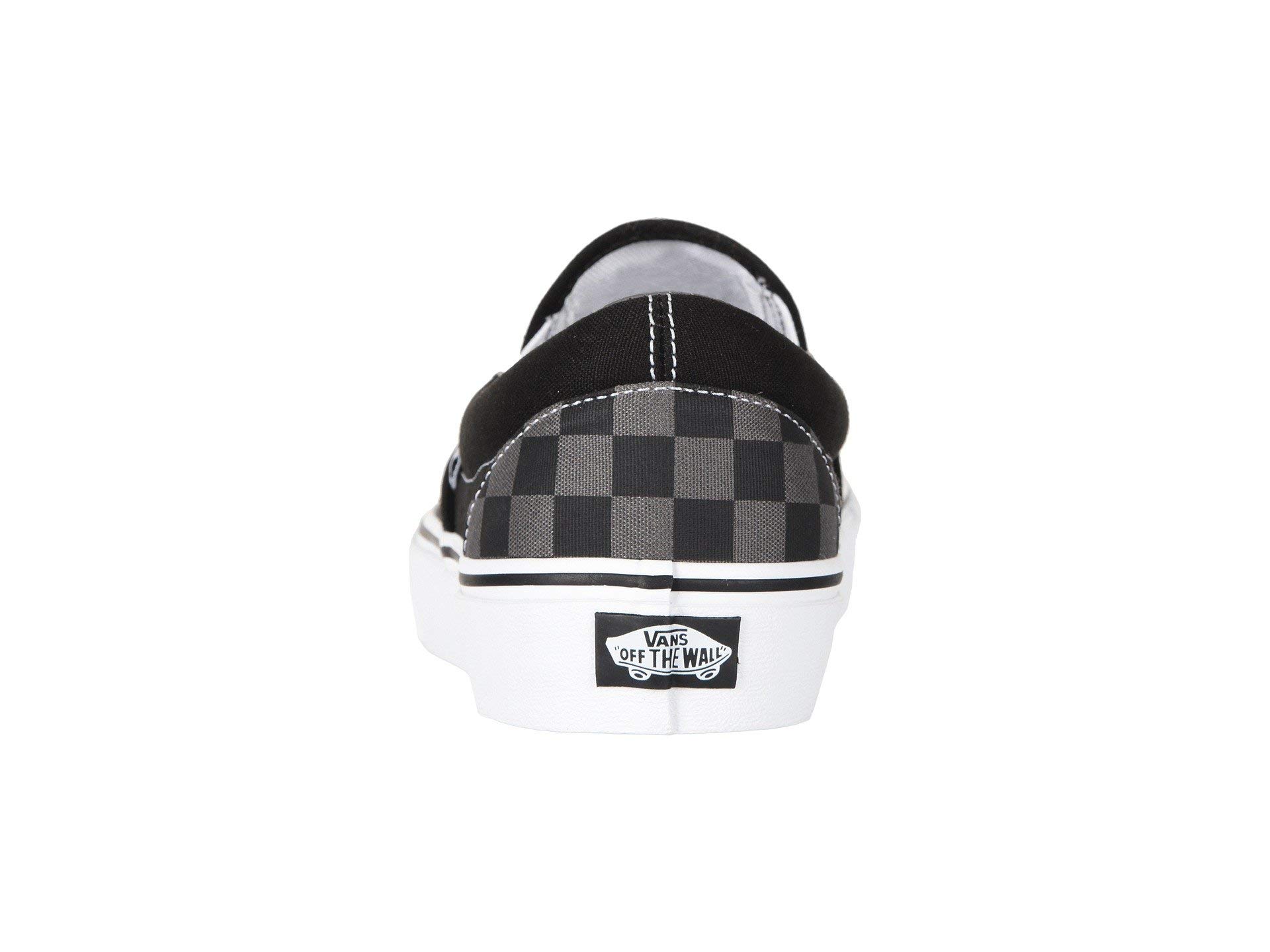 Vans Classic Slip-On Sneakers for Men & Women - Black/Pewter Checkerboard Skate Shoes | Comfortable Casual Walking & Skateboarding Shoes for Everyday Wear