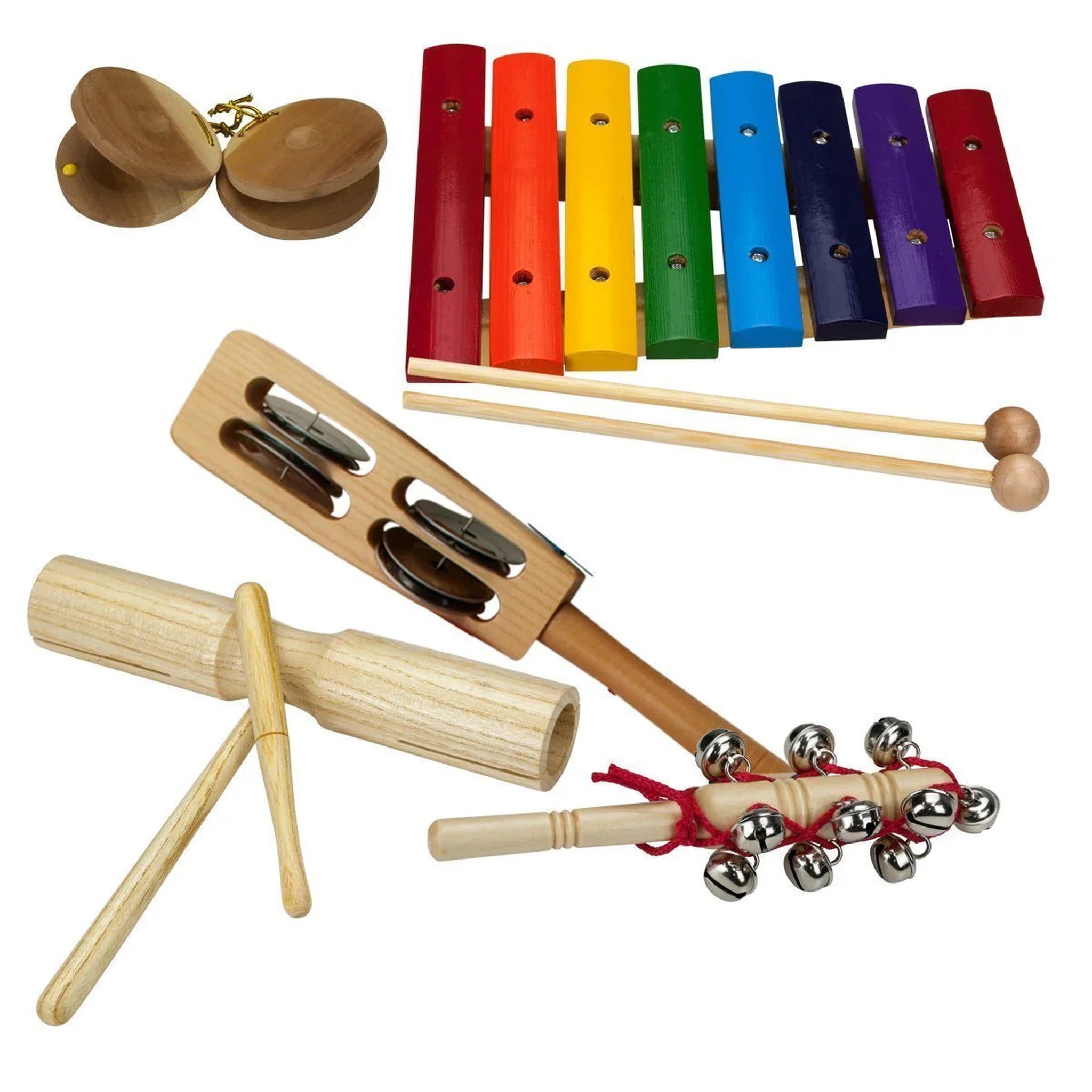 Drumfire 5-Piece Hand Percussion Set with Wooden Crate - Perfect for Live Performances, Music Classes & Home Jam Sessions