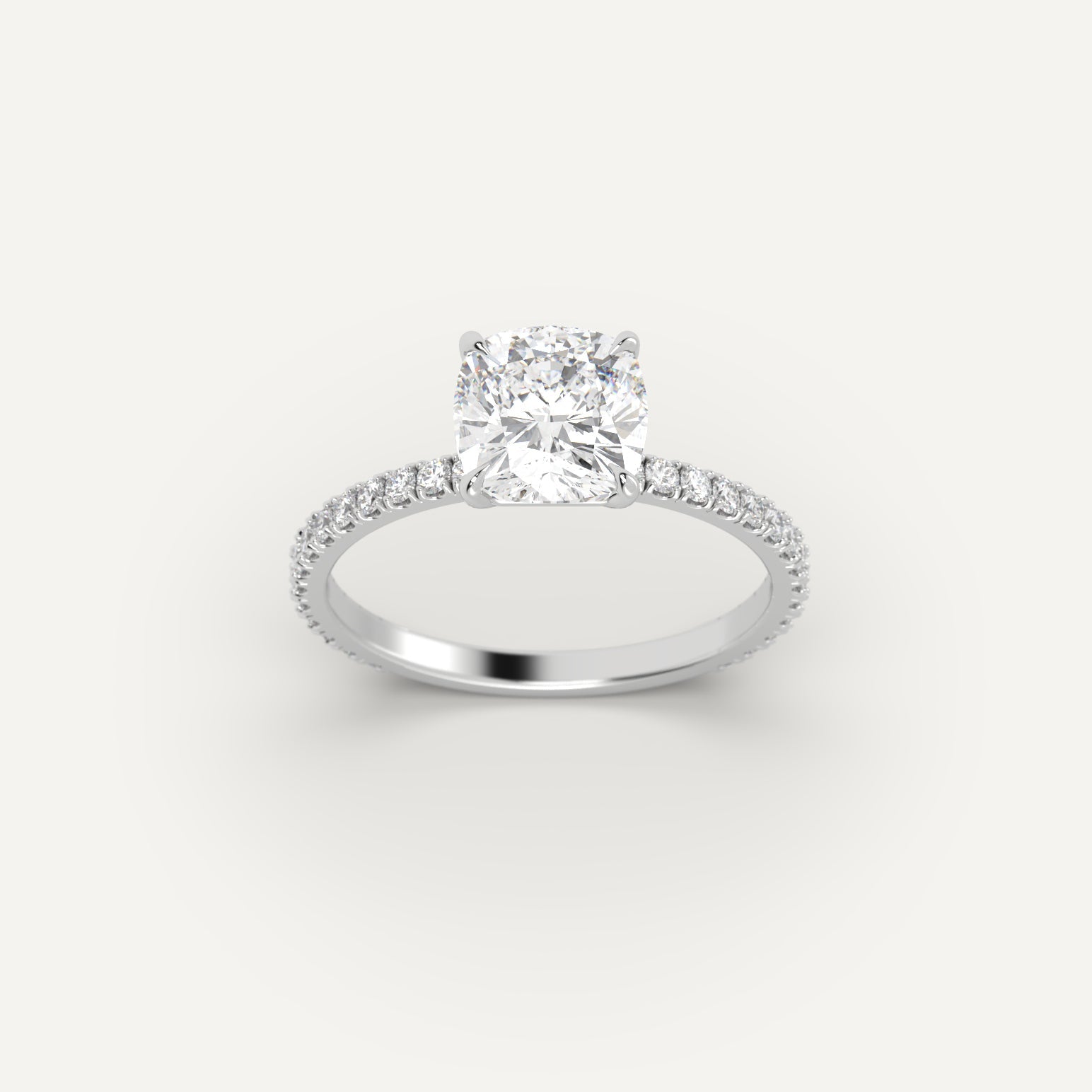 2 Carat Cushion Cut Diamond Engagement Ring - 14K White Gold Wedding Band for Women - Perfect for Proposals, Anniversaries & Special Occasions