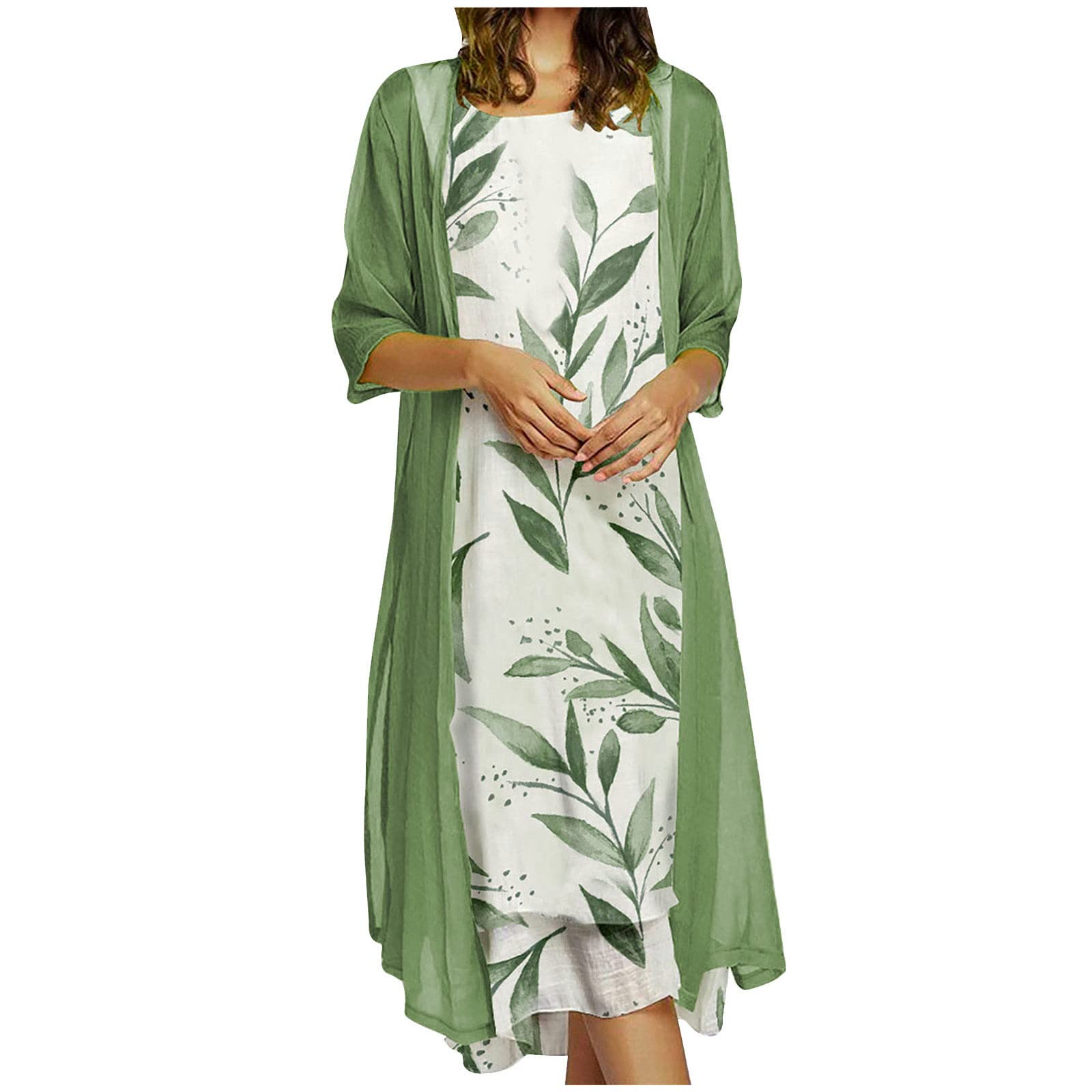 Elegant Sleeveless Chiffon Two-Piece Dress for Women | Summer Beach Vacation & Cocktail Party Midi Dress | Perfect for Outdoor Events, Date Nights & Tropical Getaways