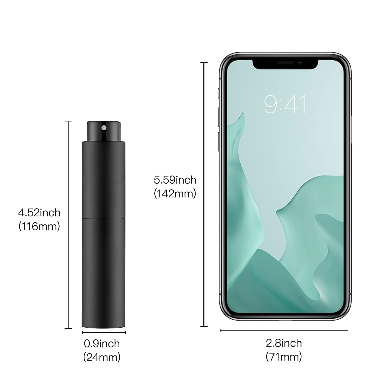 PiyuBind 10ml Portable Mini Perfume Atomizer Spray Bottle - 1 Pack Travel Refillable Perfume Sprayer for Women & Men, Twist Lock Design Matte Black - Perfect for Gym, Travel & On-the-Go Fragrance Touch Ups