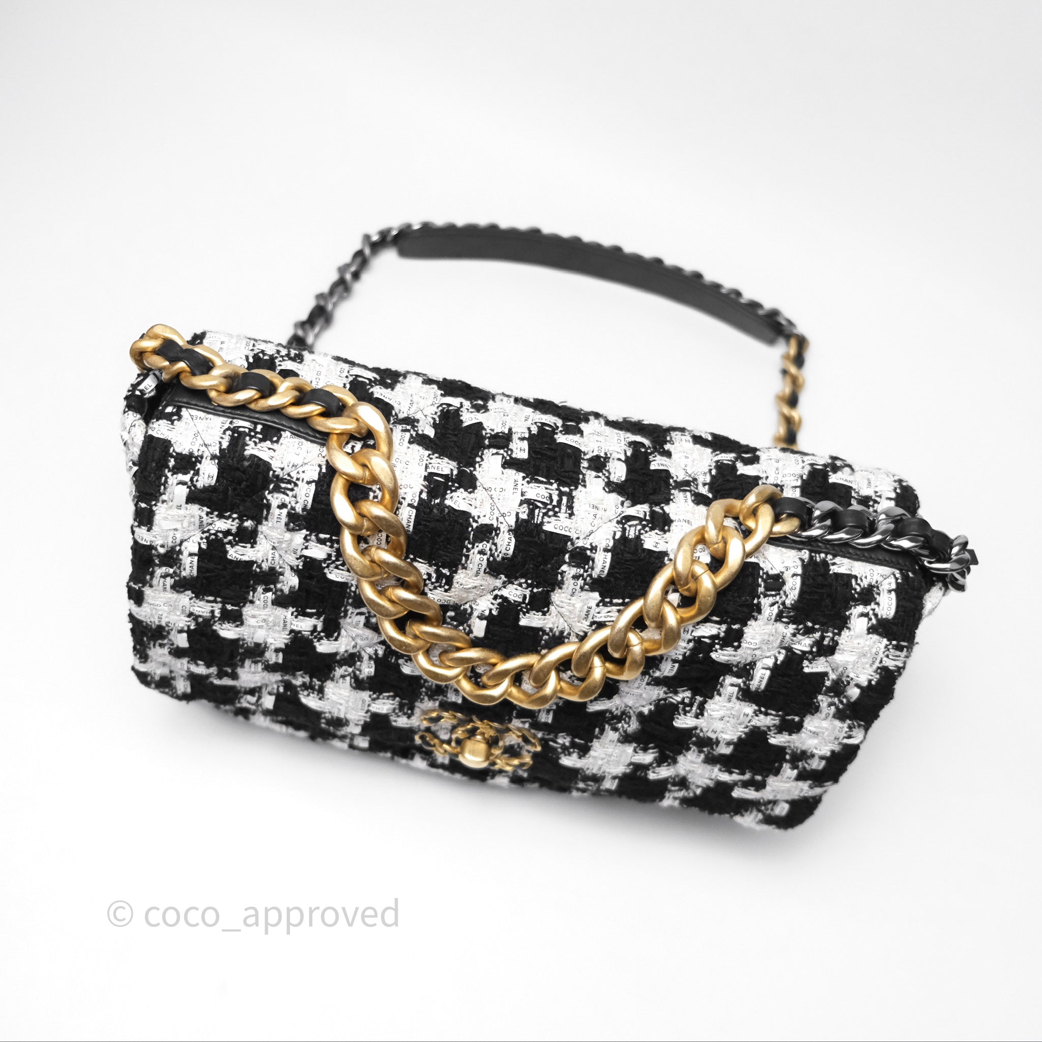 Chanel 19 Medium Flap Bag - White Tweed with Ribbon Accent & Mixed Hardware - Luxury Designer Handbag for Women | Perfect for Parties, Weddings & Special Occasions