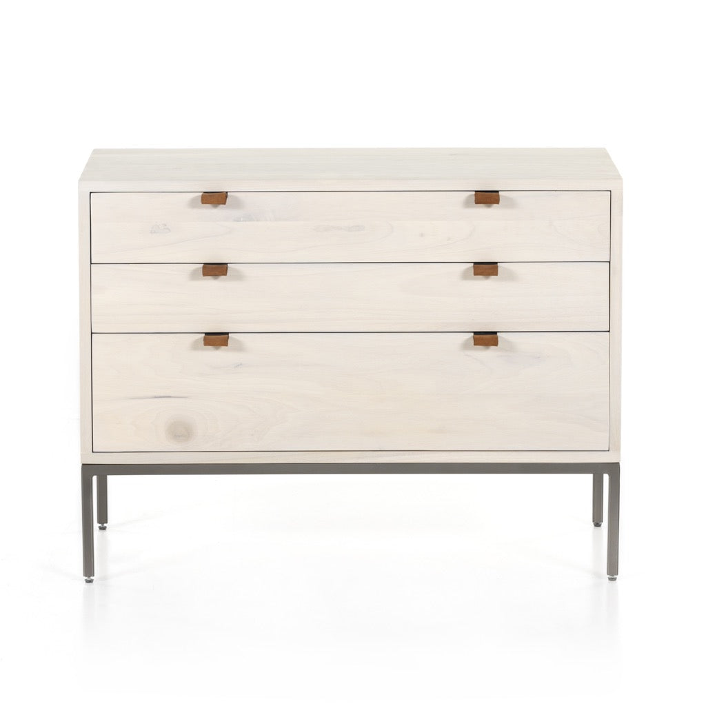 Stylish Trey Large Nightstand in Dove Poplar - Perfect for Bedroom, Living Room, or Guest Room - Modern Wooden Side Table with Storage Space
