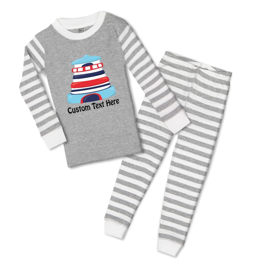 Custom Cotton Toddler Pajama Set for Boys & Girls - Lighthouse Print Baby Sleepwear with Snug Fit | Soft & Comfortable Kids Pajamas for Bedtime & Nursery