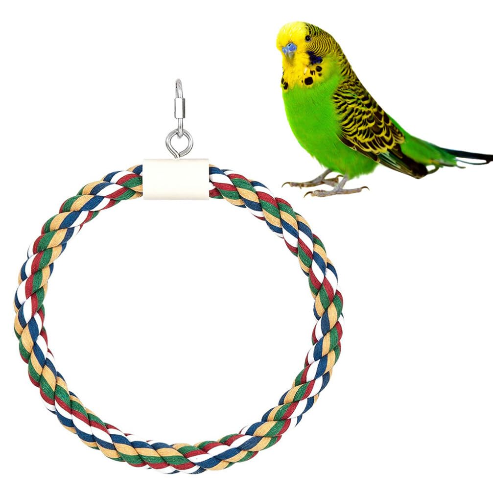 Balacoo Parrot Toys - Bird Cage Climbing & Biting Toys for Conures, Parakeets, Long Tail Birds - Cotton Rope Swing & Bungee Cord Accessories - Perfect for Playtime & Exercise in Bird Cages