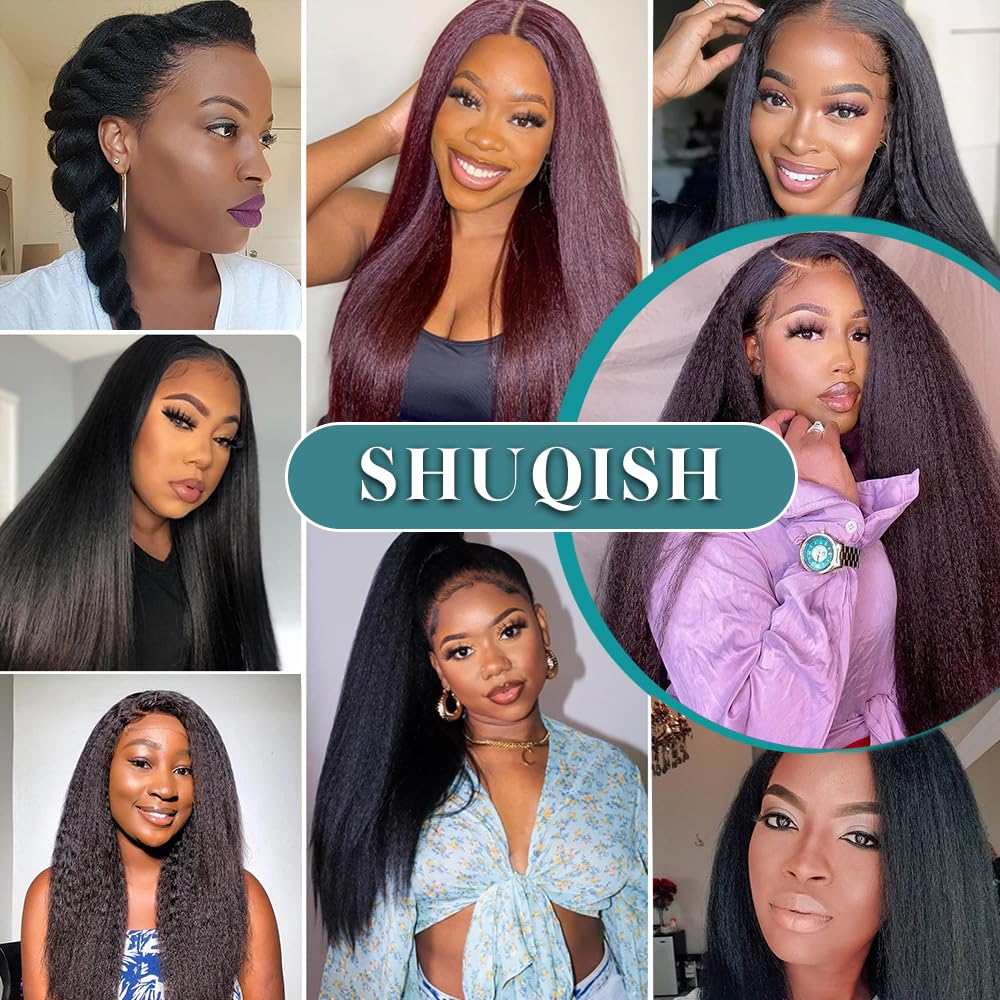 Kinky Straight Clip-in Hair Extensions 8A Brazilian Human Hair - 8pcs 20 Clips 100g Set (14 Inch) for Black Women | Natural Color Real Human Hair Weave | Perfect for Daily Styling, Parties & Special Occasions