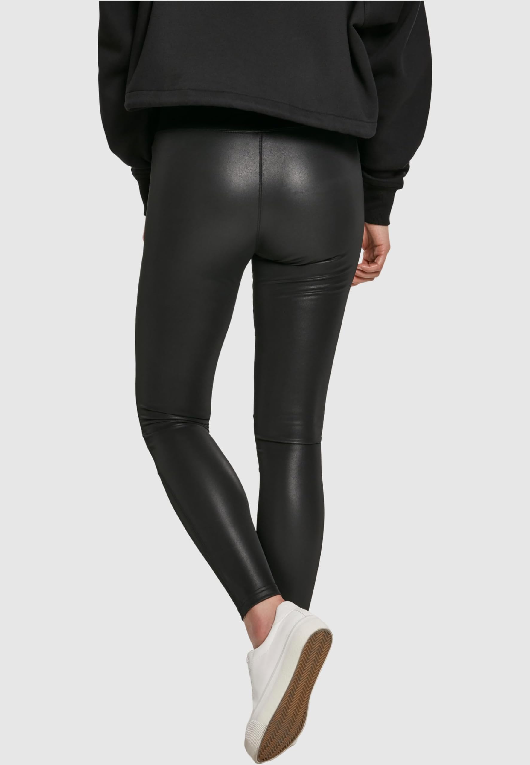 Urban Classics Women's Faux Leather High-Waisted Tech Leggings - Stylish & Comfortable for Yoga, Workouts & Everyday Wear