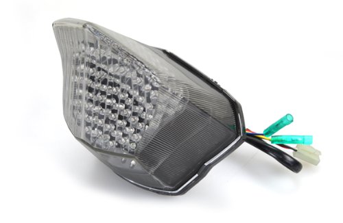 Sequential LED Tail Lights Clear Lens for 2009-2017 Yamaha FZ6R - High Visibility Brake Lights for Night Riding & Enhanced Safety