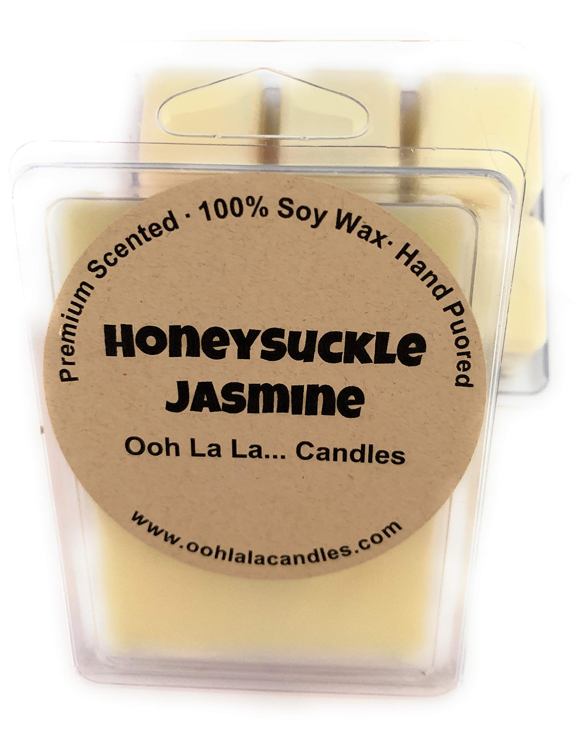 Honeysuckle Jasmine Scented Soy Wax Melts - Floral Spring Aroma, 100% Natural Soy Wax, 2 Pack (12 Cubes Total) - Perfect for Home, Office & Aromatherapy Relaxation