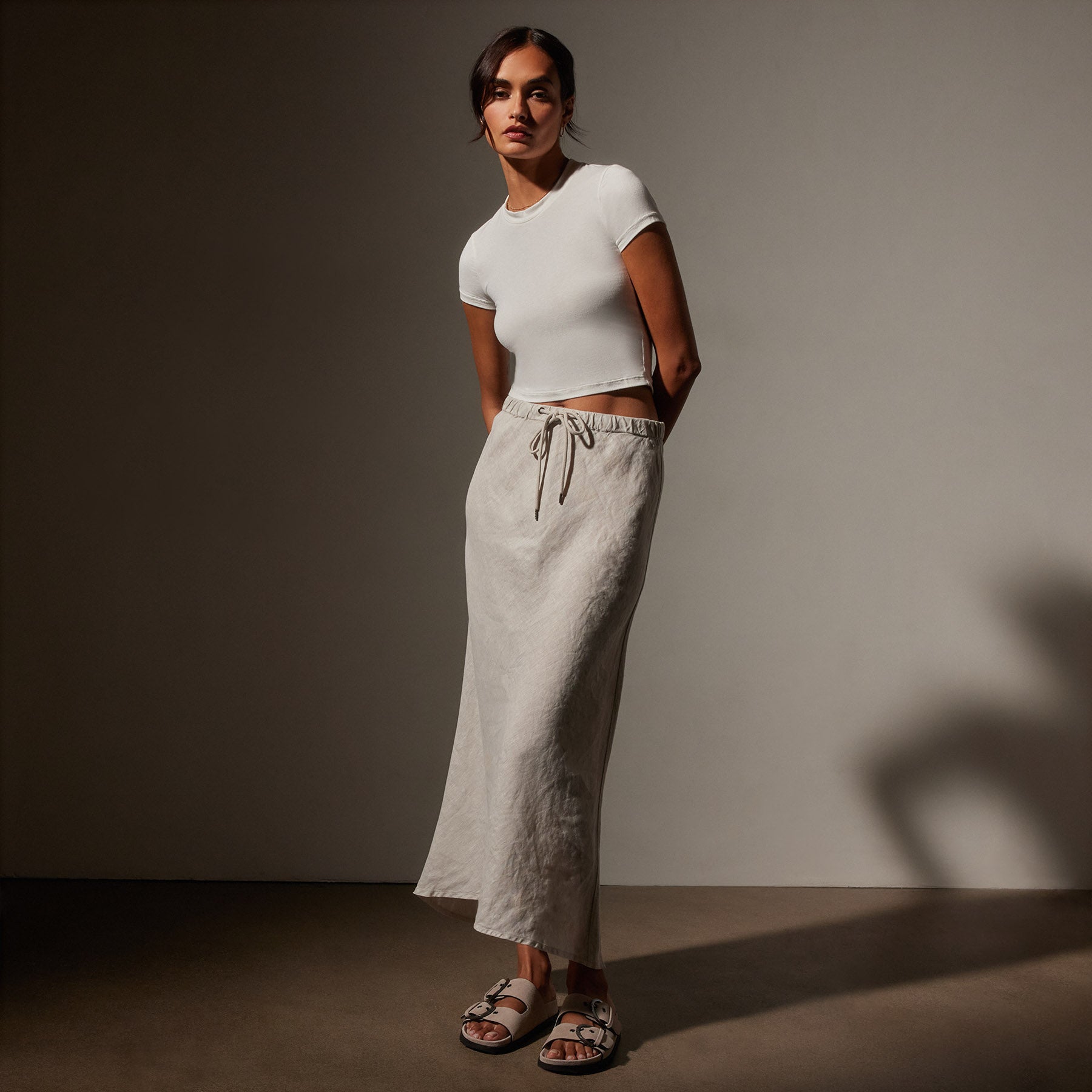 High Low Linen Skirt - Flowy Summer Skirt with Salt Pigment Wash | Perfect for Beach Vacations, Boho Outfits & Casual Wear