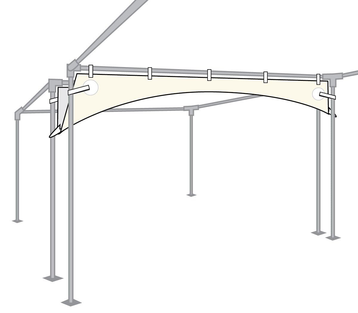 40' Heavy Duty Vinyl Rain Gutters for High Peak Frame Canopy Tents | Party Tent Accessories | Waterproof Protection for Outdoor Events, Weddings & Backyard Gatherings