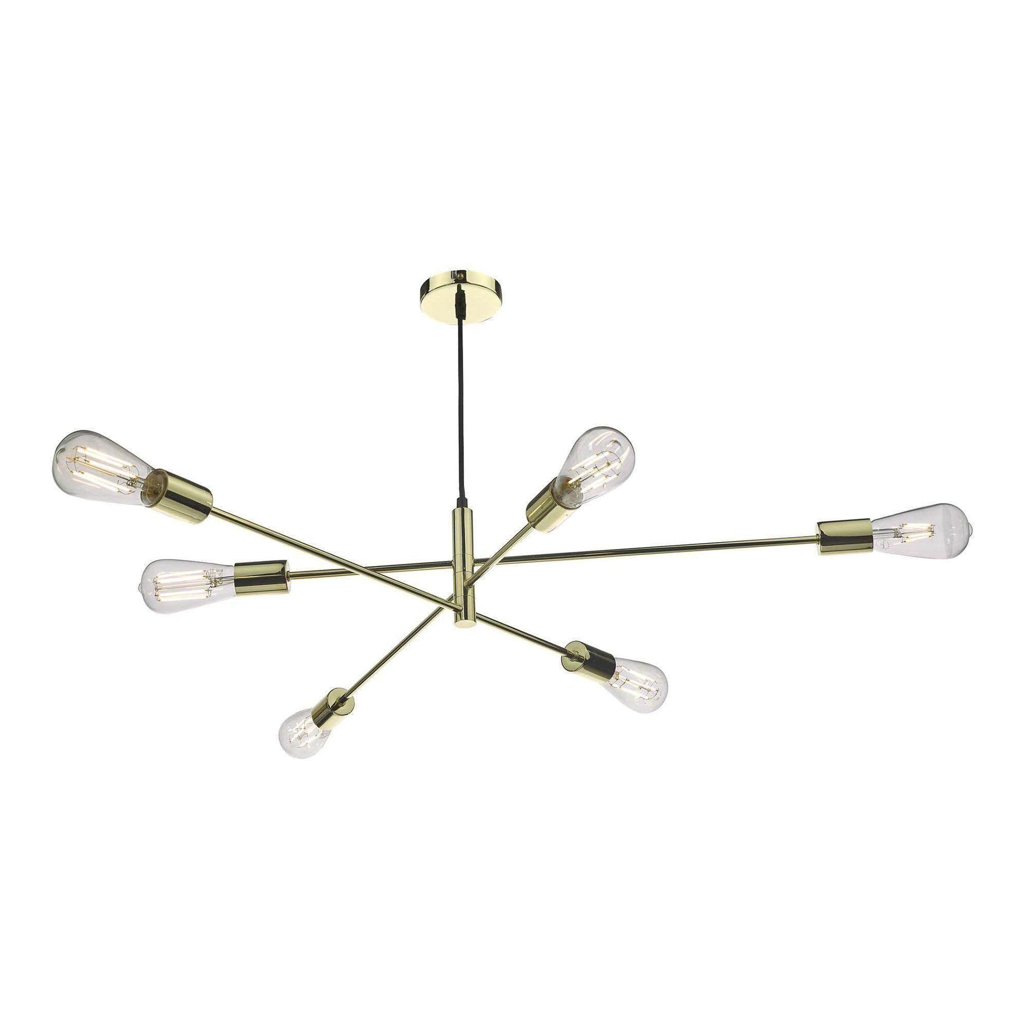 Alana 6-Light Chandelier - Antique Brass, Matt Grey, Black, Polished Gold & Satin Chrome Finish - Perfect for Dining Room, Living Room & Bedroom Lighting