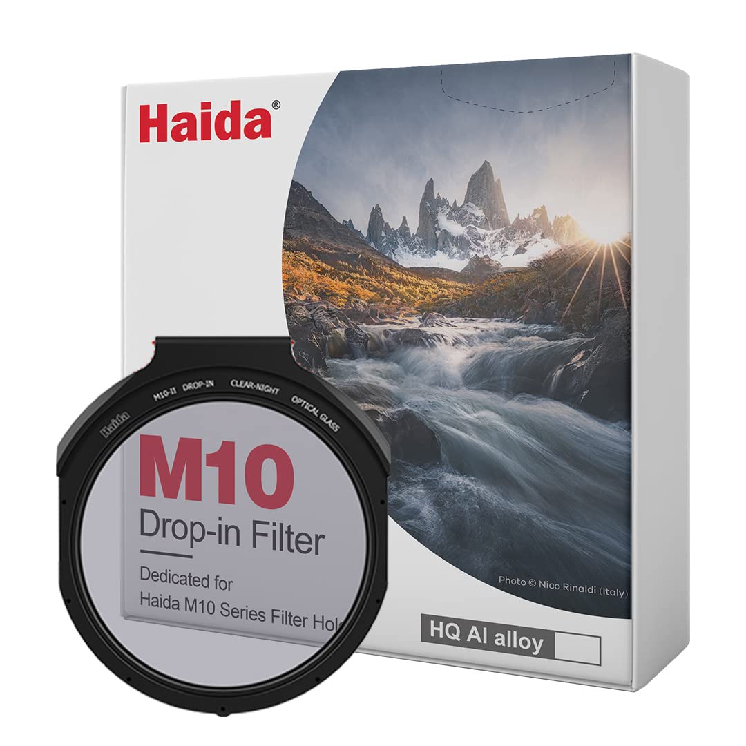 Haida M10-II Drop-in Nano-Coating Clear Night Filter for DSLR Cameras - Reduces Glare & Enhances Night Photography - Perfect for Astrophotography, Cityscapes & Low Light Shooting
