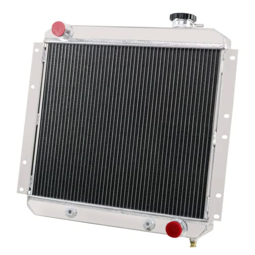 3 Row Aluminum Radiator with Shroud & Fan for Toyota Land Cruiser FJ40 FJ45 3.9L 4.2L (1958-1984) - Direct Replacement Cooling System Upgrade for Off-Road & Classic Car Restoration