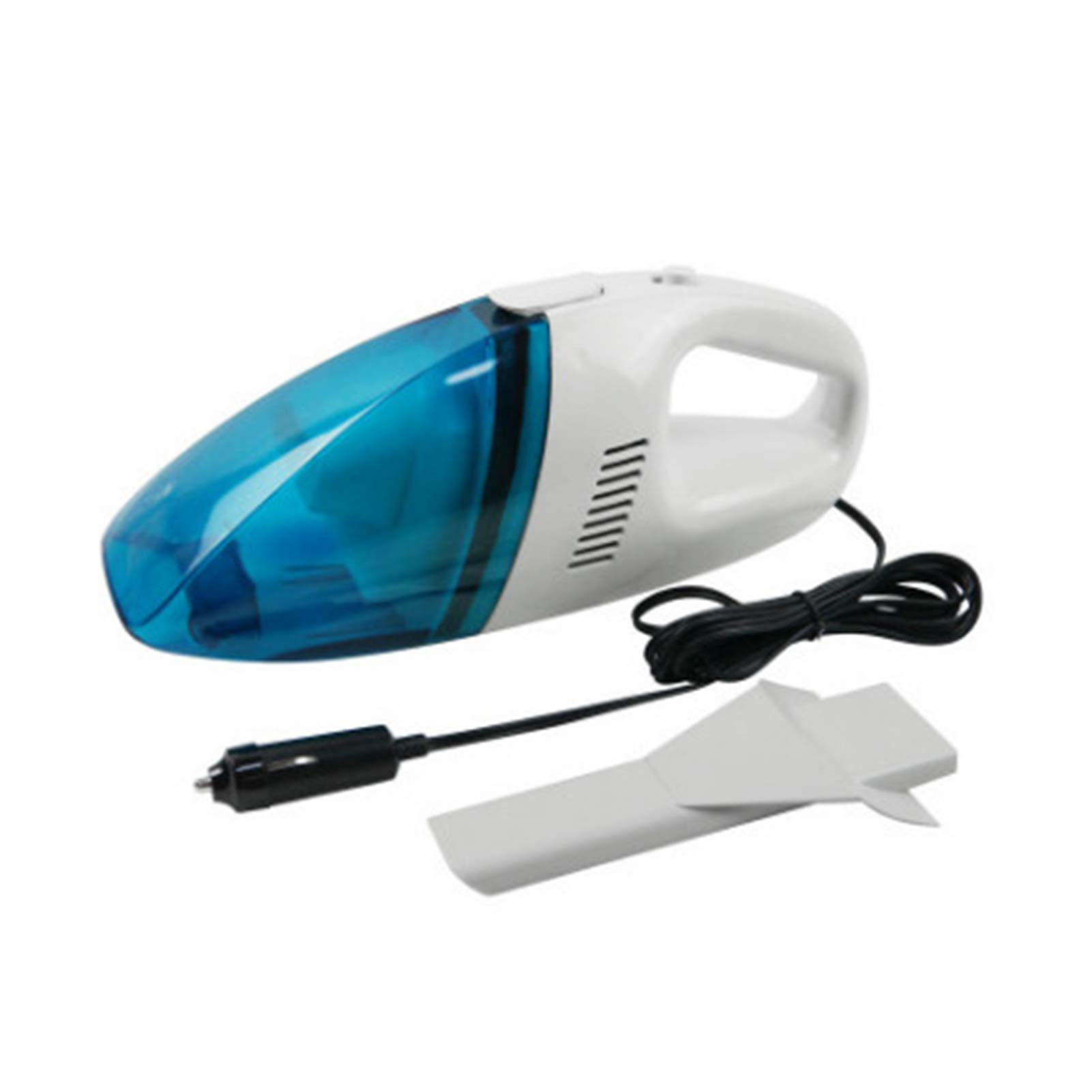 Portable Car Vacuum Cleaner - Mini Wet/Dry Car Vacuum for Dust, Debris & Spills - 12V Auto Interior Cleaner for Cars, Trucks & Boats - Blue & White Handheld Vacuum for Home & Office Use