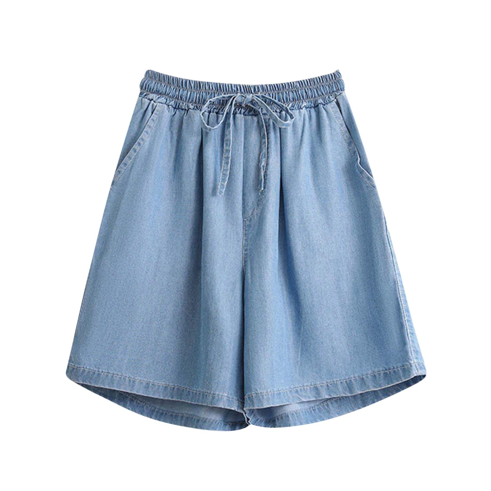 Women's High Waisted Bermuda Jean Shorts - Lightweight & Comfy for Casual Wear