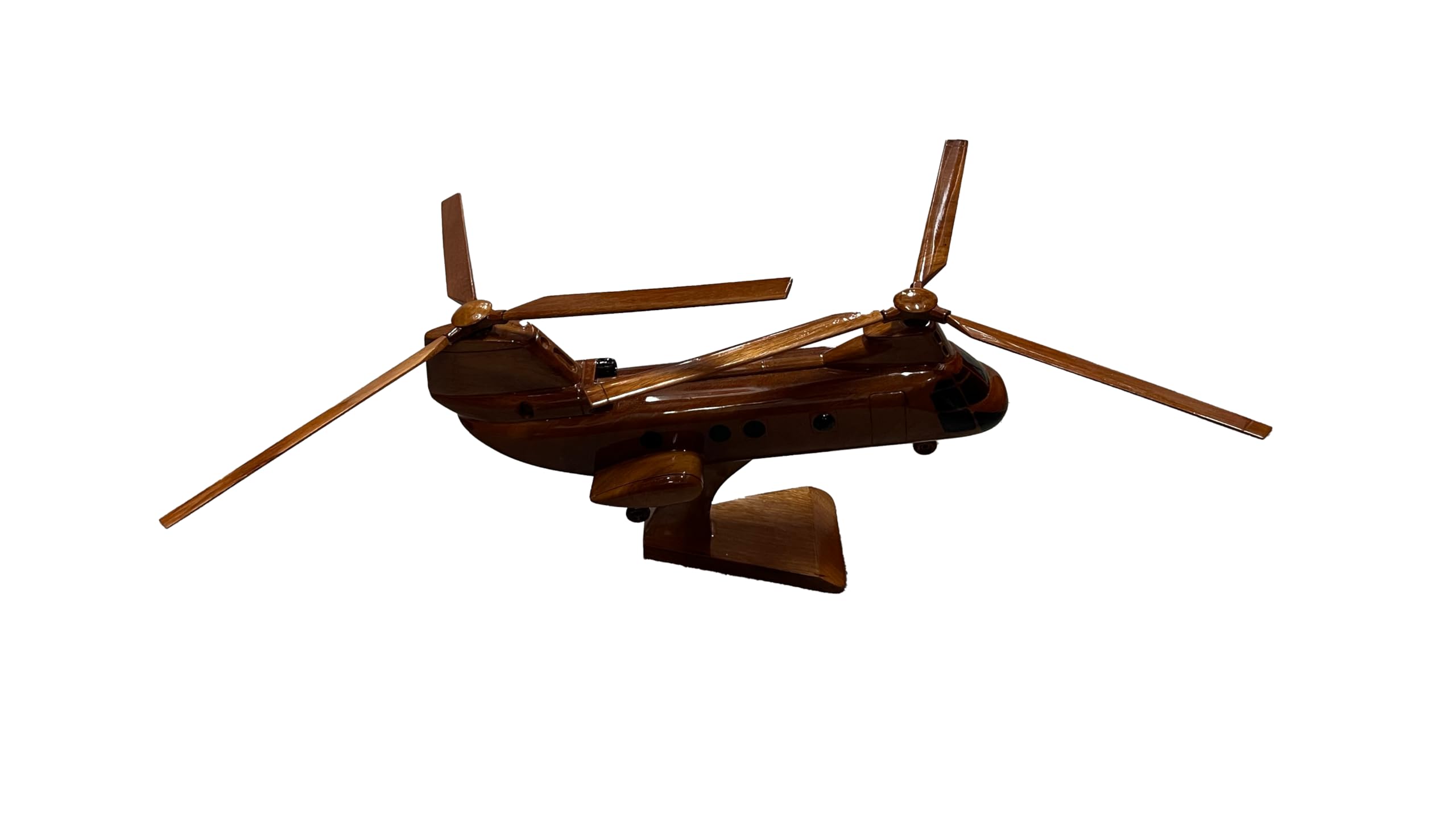 CH46 Sea Knight Mahogany Wood Desktop Helicopter Model - Collectible Military Aircraft Display for Office Desk, Home Decor, and Aviation Enthusiast Gifts