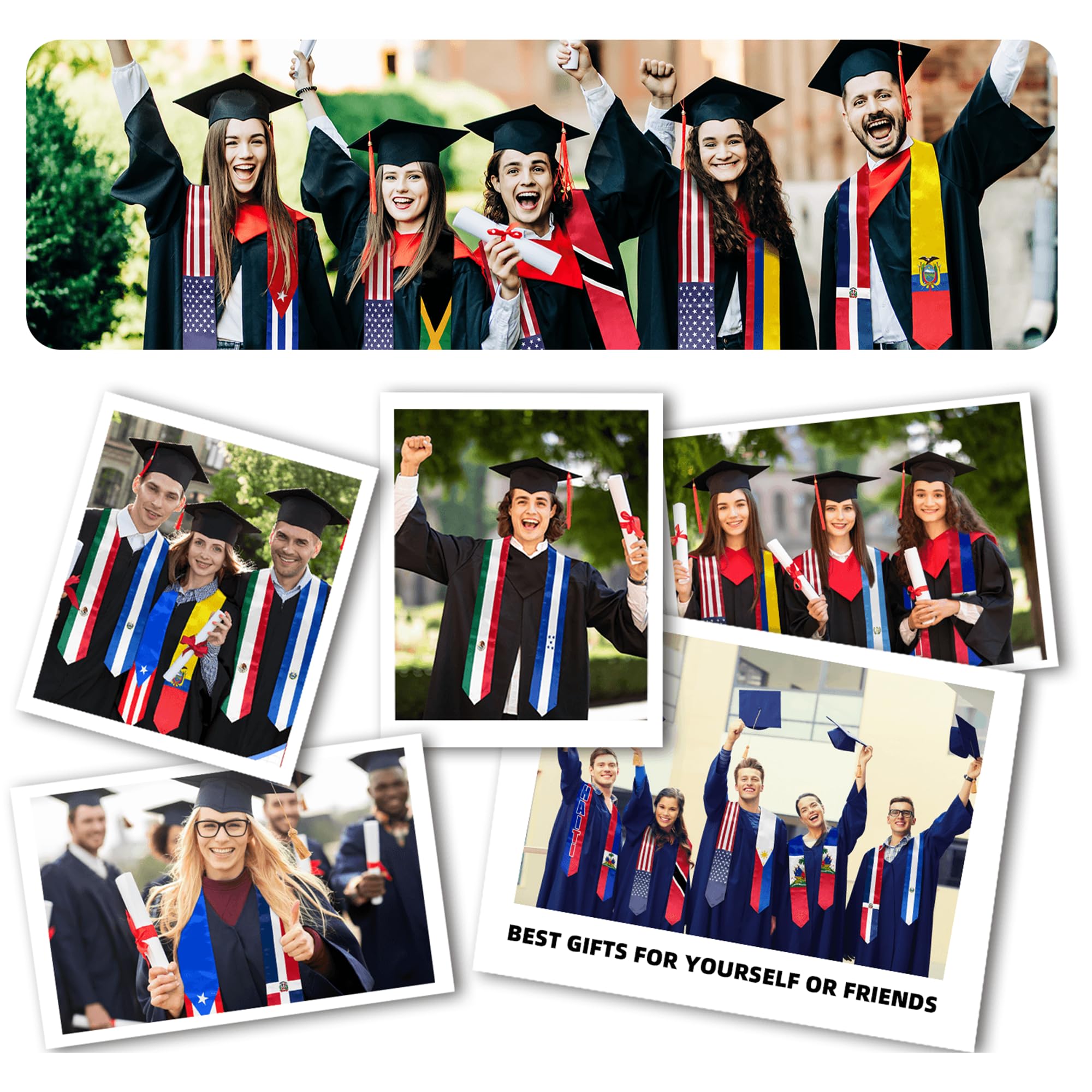 Graduation Stole Sash Scarf - Perfect Graduation Gift for International Students - Ideal for Commencement Ceremonies & Academic Celebrations
