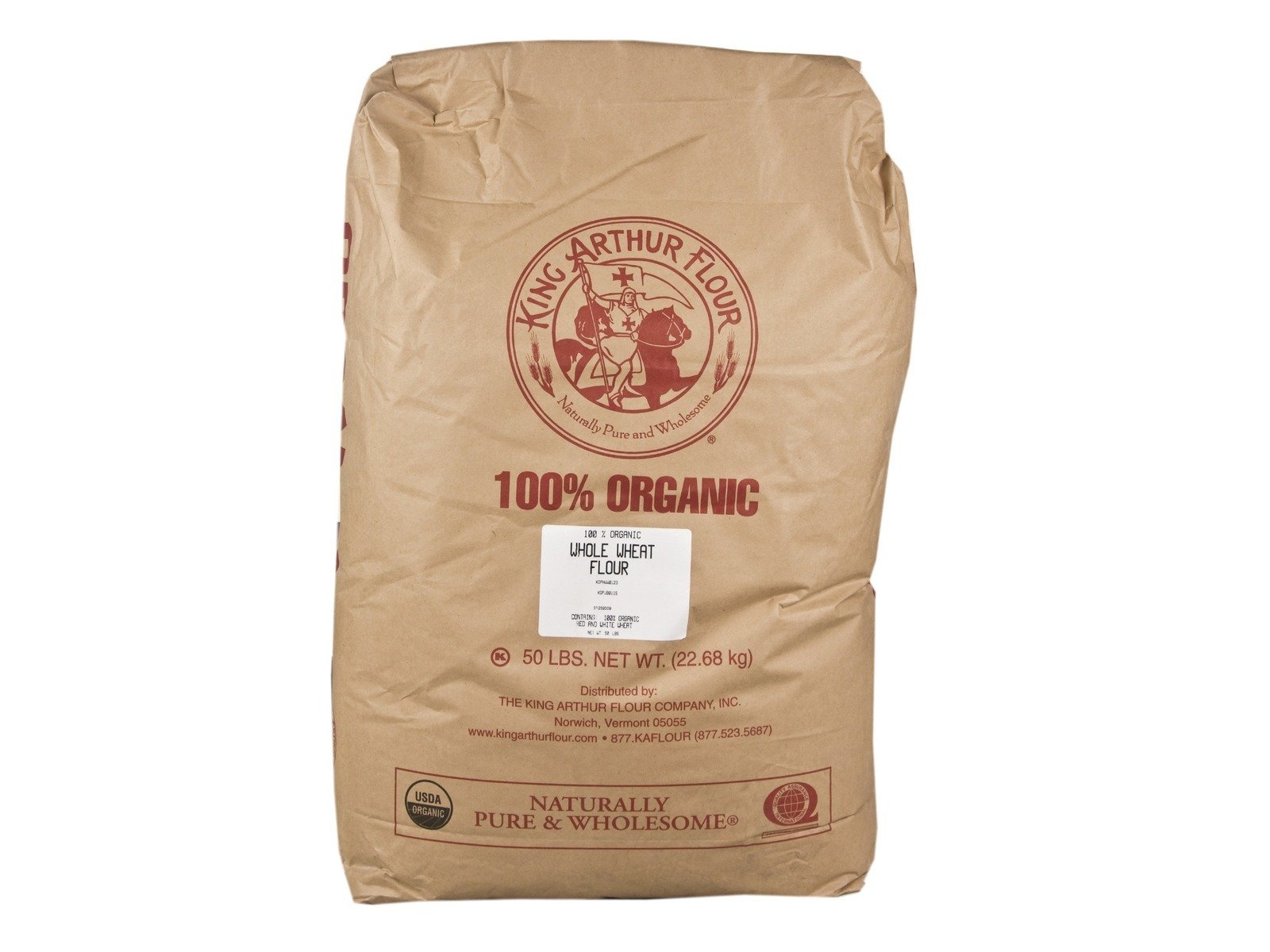 Organic Whole Wheat Flour 50 lbs - Non-GMO, Unbleached Bulk Baking Flour for Bread, Pizza & Pastry - Perfect for Bakeries, Restaurants & Home Baking