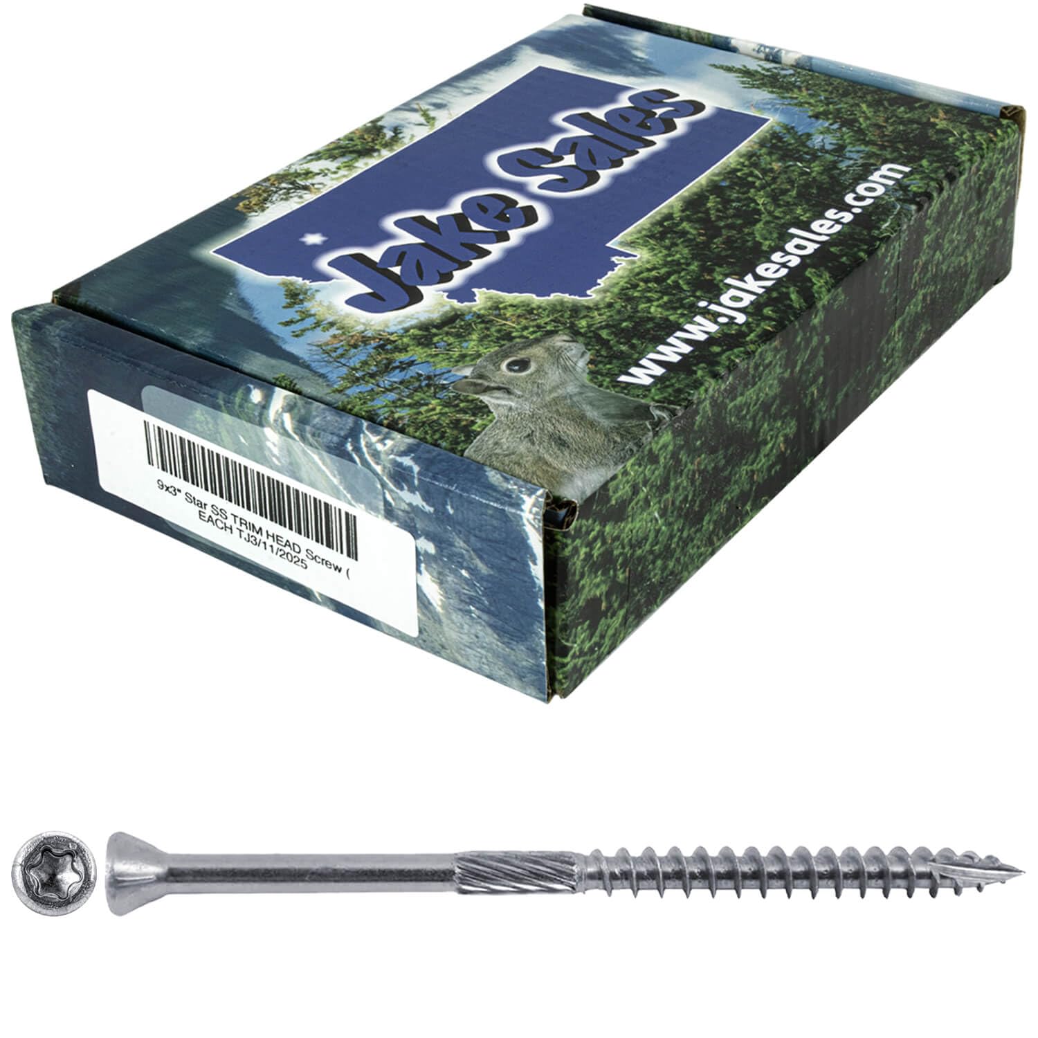 Premium 305 Stainless Steel Trim Head Star Drive Wood Screws - 9 x 3 Inch, Silver (5 lbs Pack of 465 Screws) for Outdoor Furniture, Decking & Marine Applications