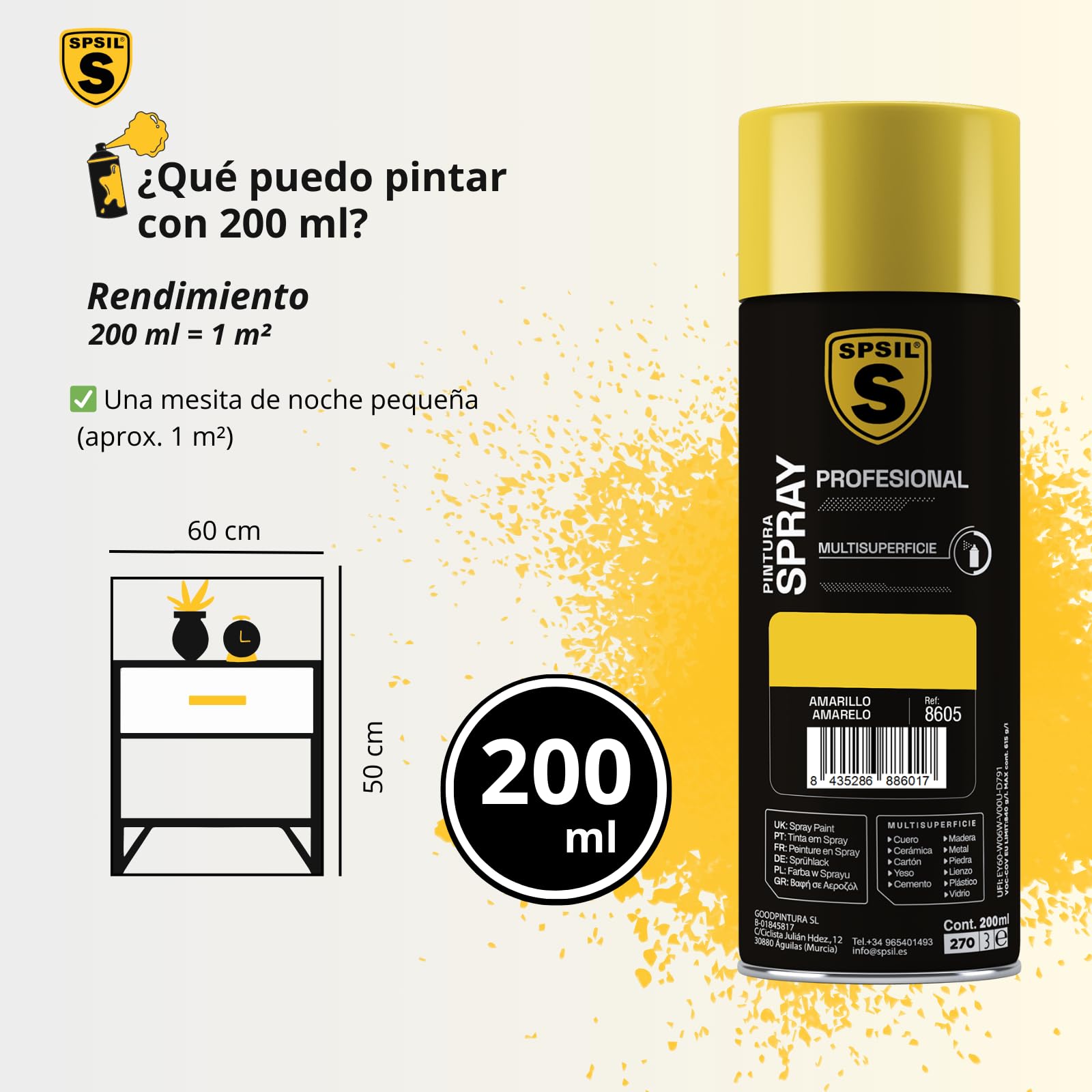MIBAZAR- Lemon Yellow Spray Paint 8604 - High Coverage, Fast Drying for DIY Projects, Home Decor, and Automotive Touch-Ups