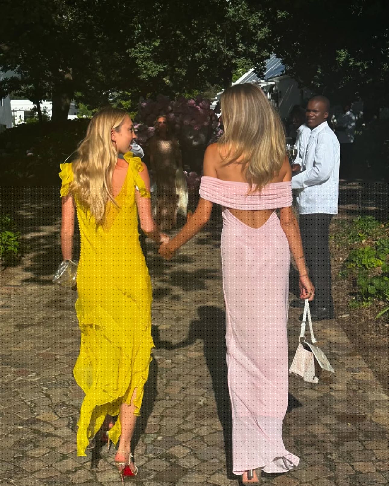 Elegant Off-The-Shoulder Pink Chiffon Prom Dress with Ruffle & High Slit - Formal Evening Gown for Homecoming, Wedding Guest & Party Occasions - Style J6230