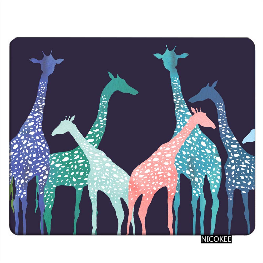 NICOKEE Giraffe Pattern Gaming Mouse Pad - Non-Slip Rubber Base, 9.5