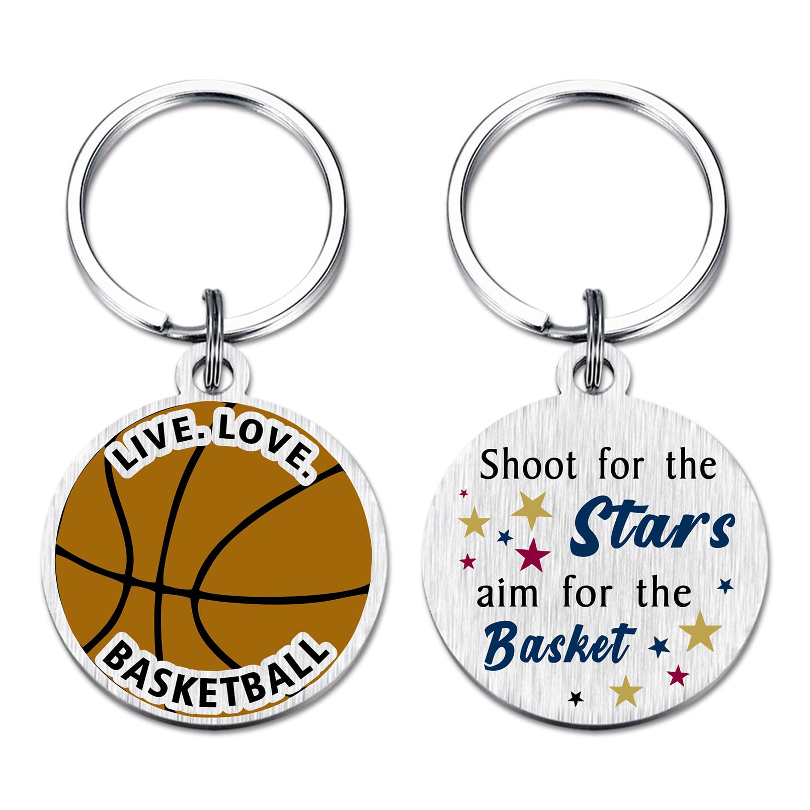 BAZLJY Basketball Keychain - Perfect Senior Night Gift for Basketball Players, Fans, Coaches & Enthusiasts - Durable Key Ring for Game Days, Team Events & Sports Locker Decor