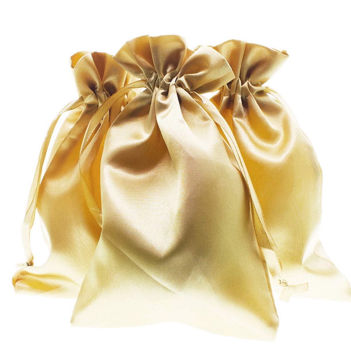 Premium 6x9 Inch Satin Gold Gift Bags - Elegant Jewelry Pouches & Wedding Favor Bags (50 Pack) for Baby Showers, Christmas Presents & Party Favors | Perfect for Jewelry, Cosmetics & Small Gift Packaging
