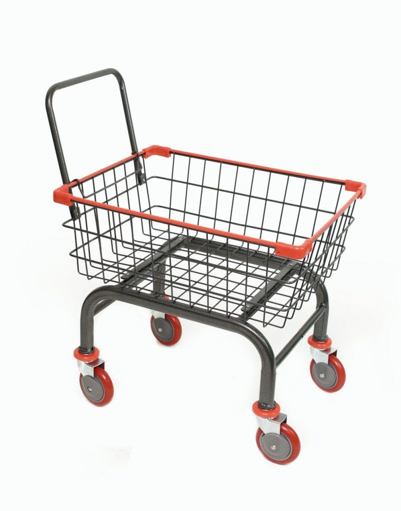 Heavy Duty 1.8 Bushel Laundry Cart with U-Handle & 5