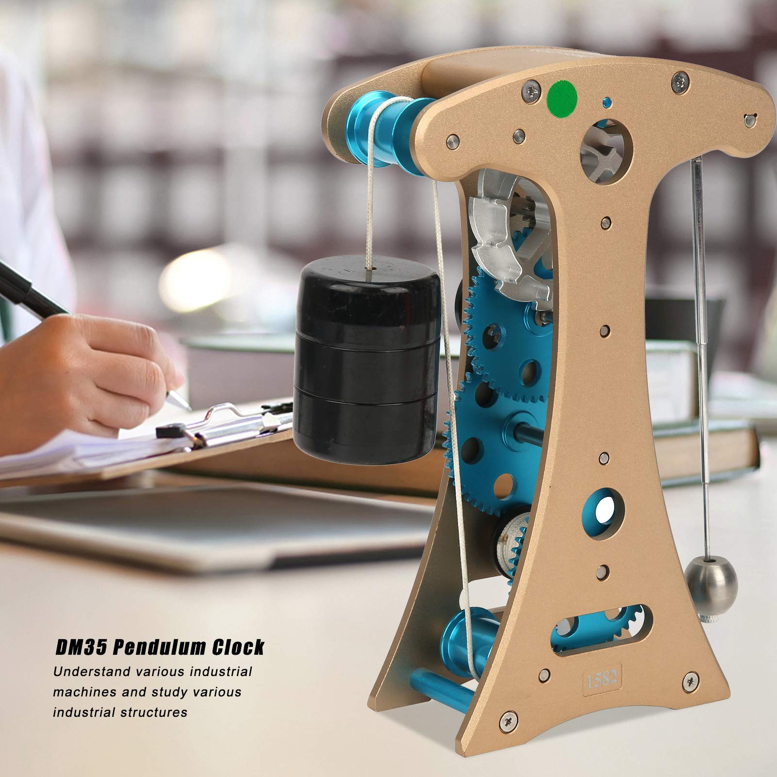 106Pcs Pendulum Clock Building Kit - DIY Aluminum Alloy Mechanical Gears Model DM35 for Adults & Teens | STEM Educational Toy, Home Office Decoration, Unique Gift for Engineers & Clock Lovers
