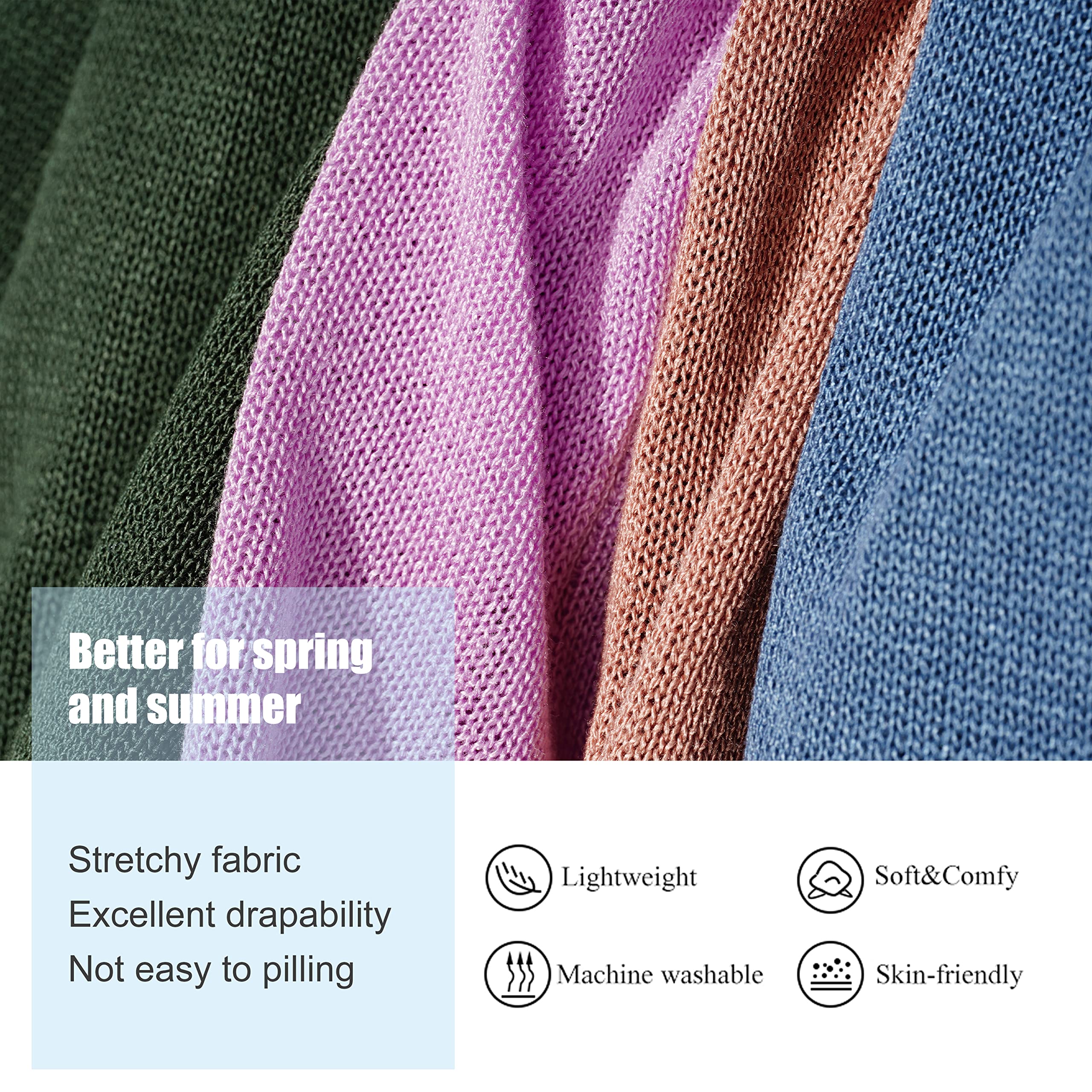 Satuun Women's Lightweight 3/4 Sleeve Open Front Cropped Cardigan Sweater - Perfect for Office Wear, Spring Outfits & Casual Layering