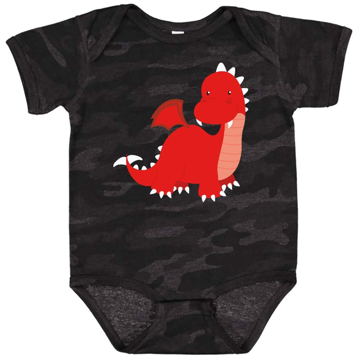 Inktastic Adorable Red Dragon Baby Bodysuit - Cute Dragon Onesie for Infants & Toddlers - Perfect for Birthday, Photo Shoots & Everyday Wear