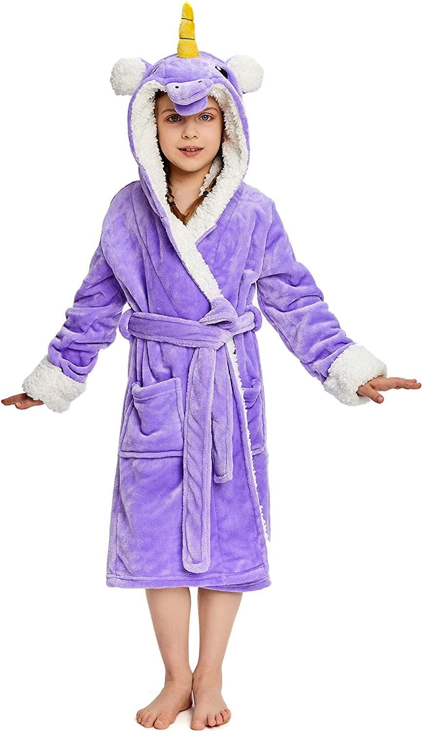 Soft & Cozy Princess Unicorn Bathrobe for Kids - Fast Priority Shipping - Perfect for Birthday Gifts, Spa Days & Bedtime Comfort