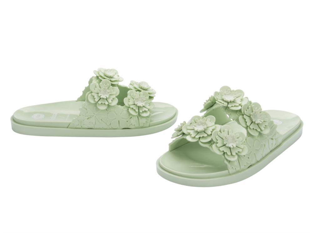 Melissa Women's 33512 Green M Leather Sandals - Comfortable Summer Casual Shoes for Beach, Vacation & Outdoor Walking