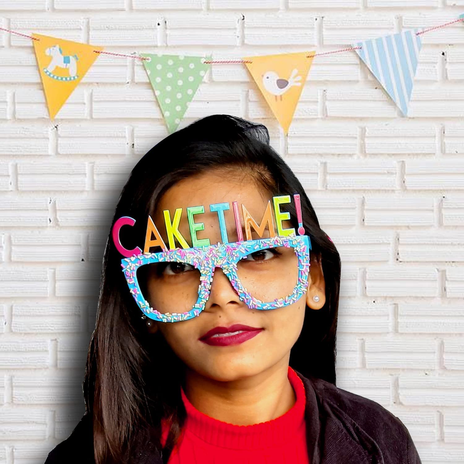AMFIN® Birthday Cake Decorations - 1pc Fun Sunglasses for Kids Party, Photo Shoot Props, Cake Topper Accessories - Perfect for Birthday Celebrations, Baby Showers & Themed Events