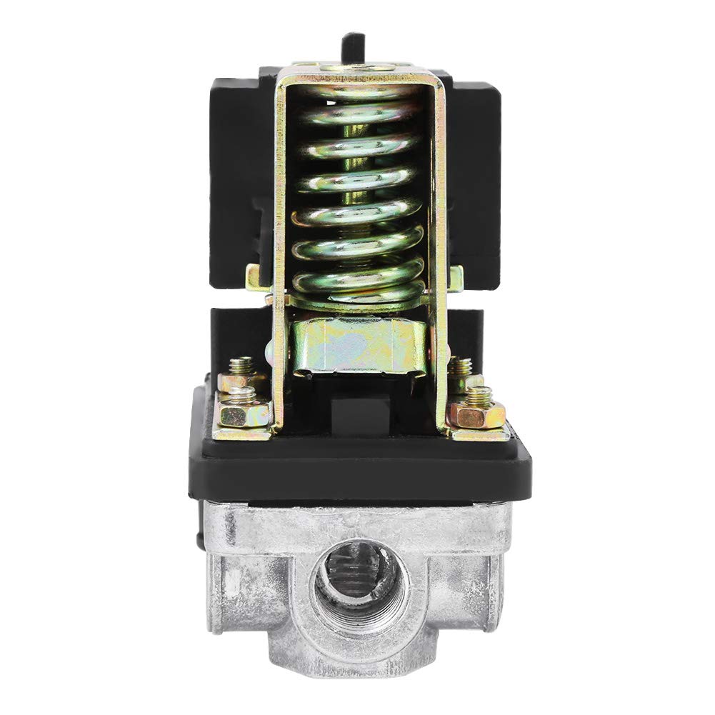 Air Compressor Pressure Switch Control - Push Button with Knob Actuator for ON/OFF Operation (Black) - Perfect for Workshop, Garage & Industrial Applications