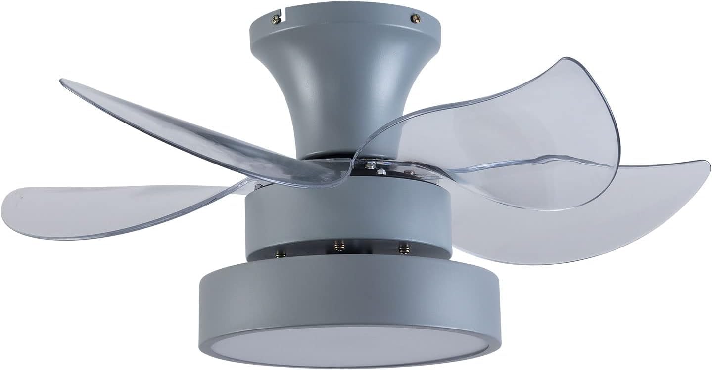 LEDMO 24 Inch Modern Ceiling Fan with Light & Remote Control - 5 Blade Quiet Low Profile White Ceiling Fan for Kitchen, Bedroom, Living Room - Energy Efficient Cooling & Stylish Home Decor