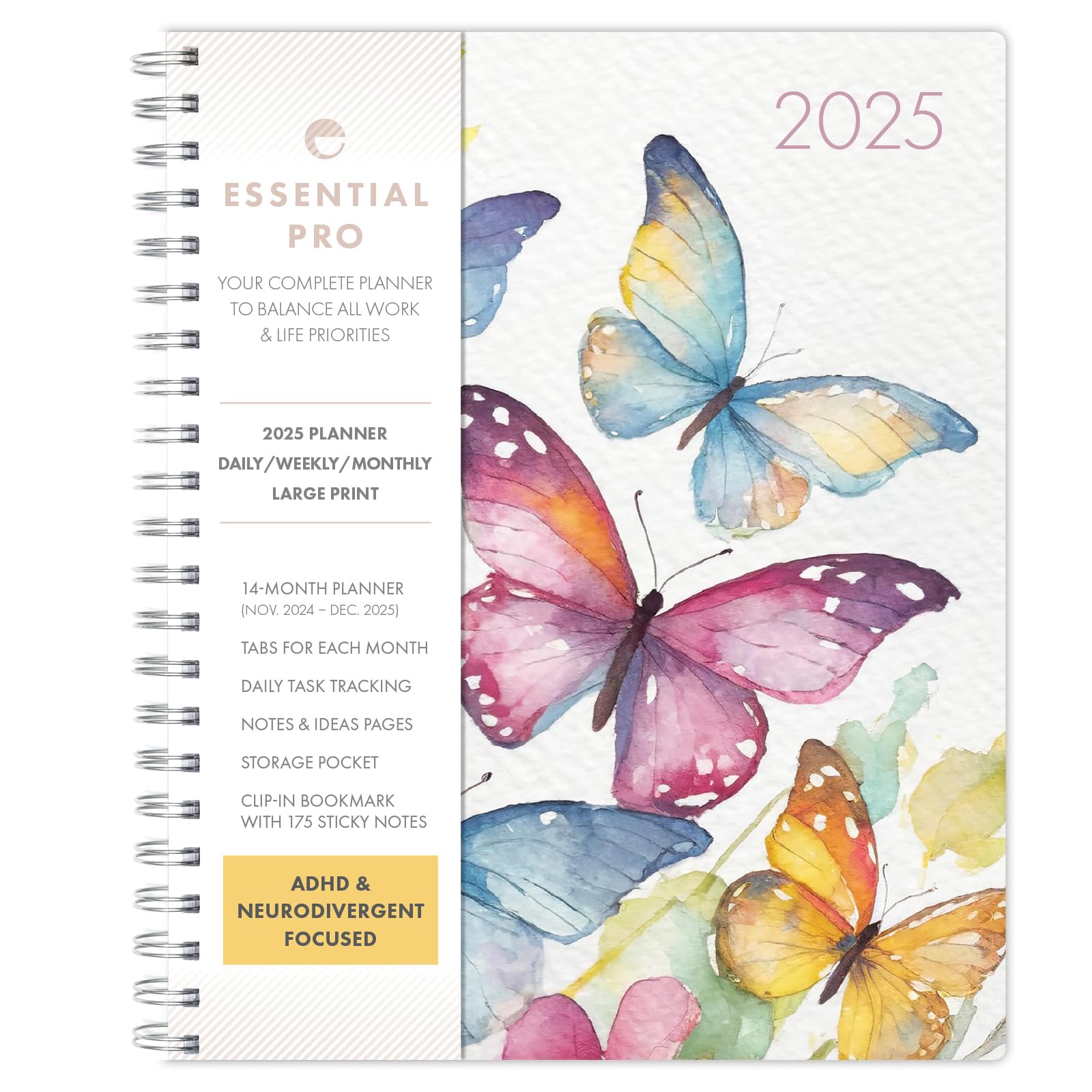 Essential PRO 2025 Daily Weekly Monthly Planner - 8.5