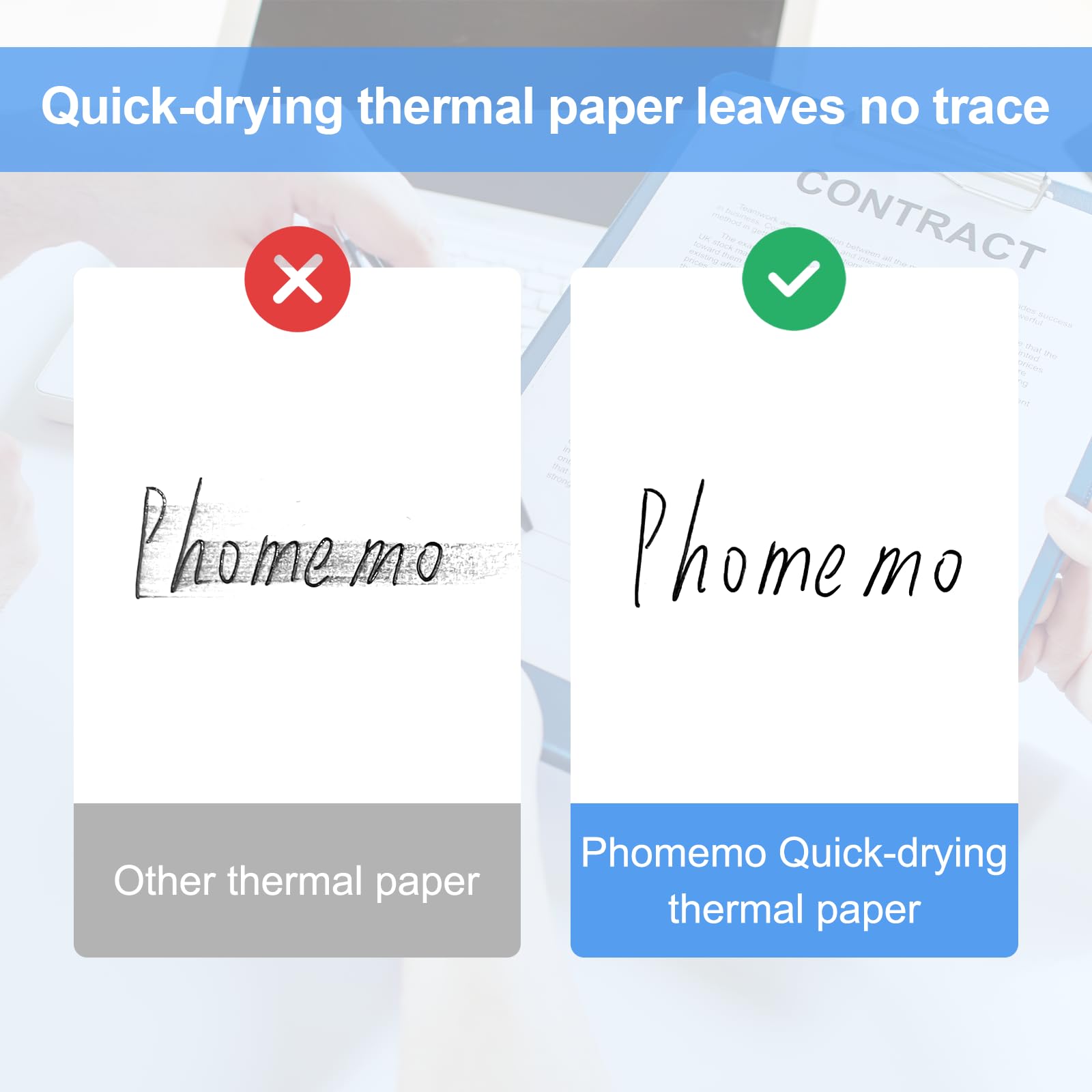 Phomemo US Letter Thermal Paper - White Quick-Dry Continuous Printer Paper (8.5