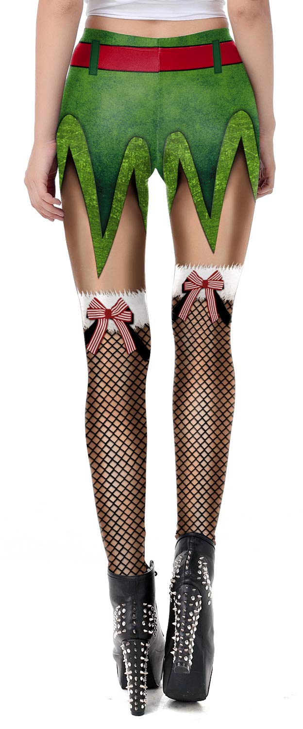 Jumppmile Women's Ugly Christmas Leggings - Festive 3D Printed Holiday Leggings for Parties, Gift Exchange & Family Gatherings