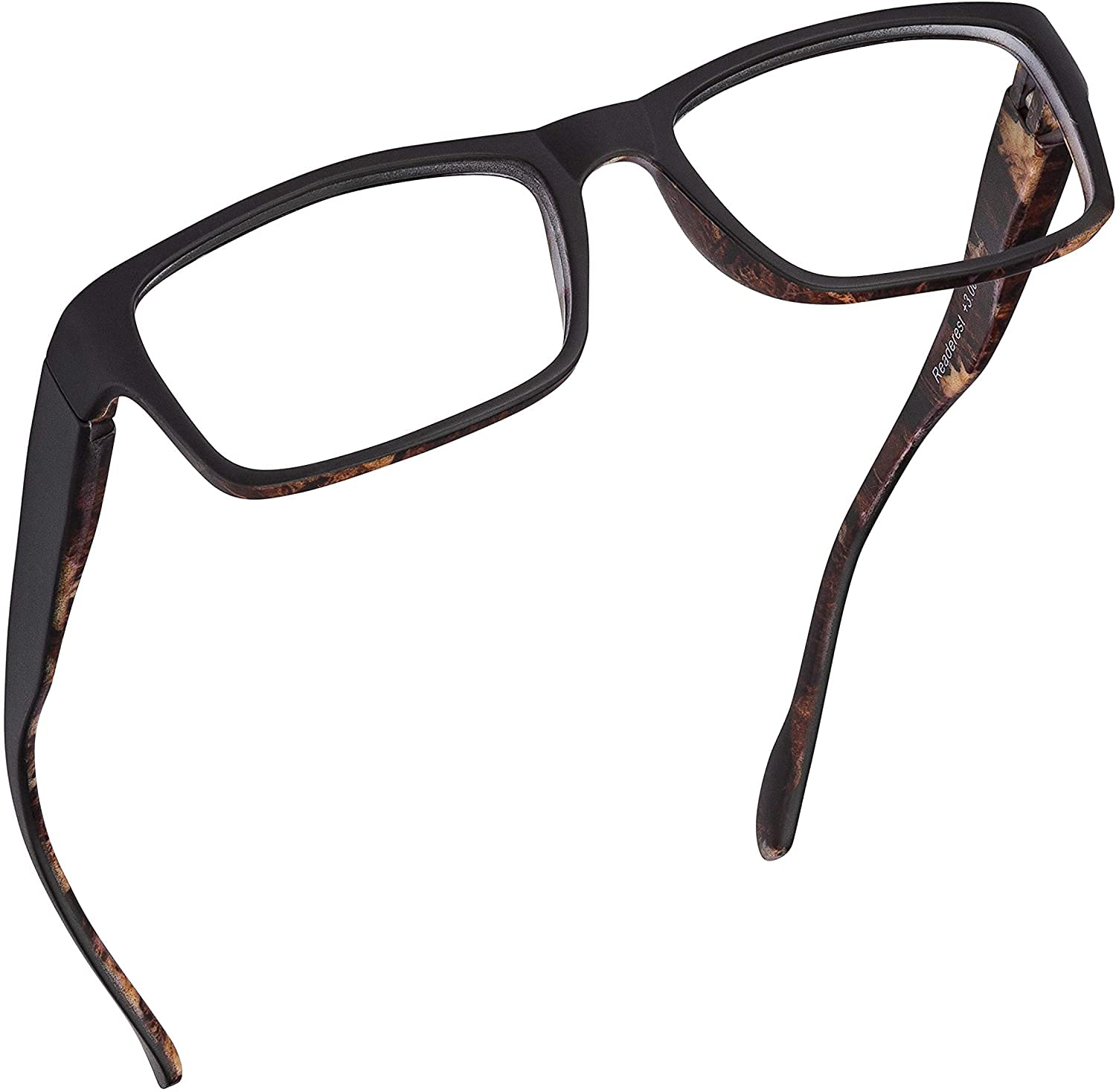 Readerest Blue Light Blocking Reading Glasses (Black/Camo, +3.50 Magnification) - Anti Glare Computer Glasses for Men & Women - UV Protection & Eyestrain Relief - Perfect for Office Work, Gaming & Screen Time